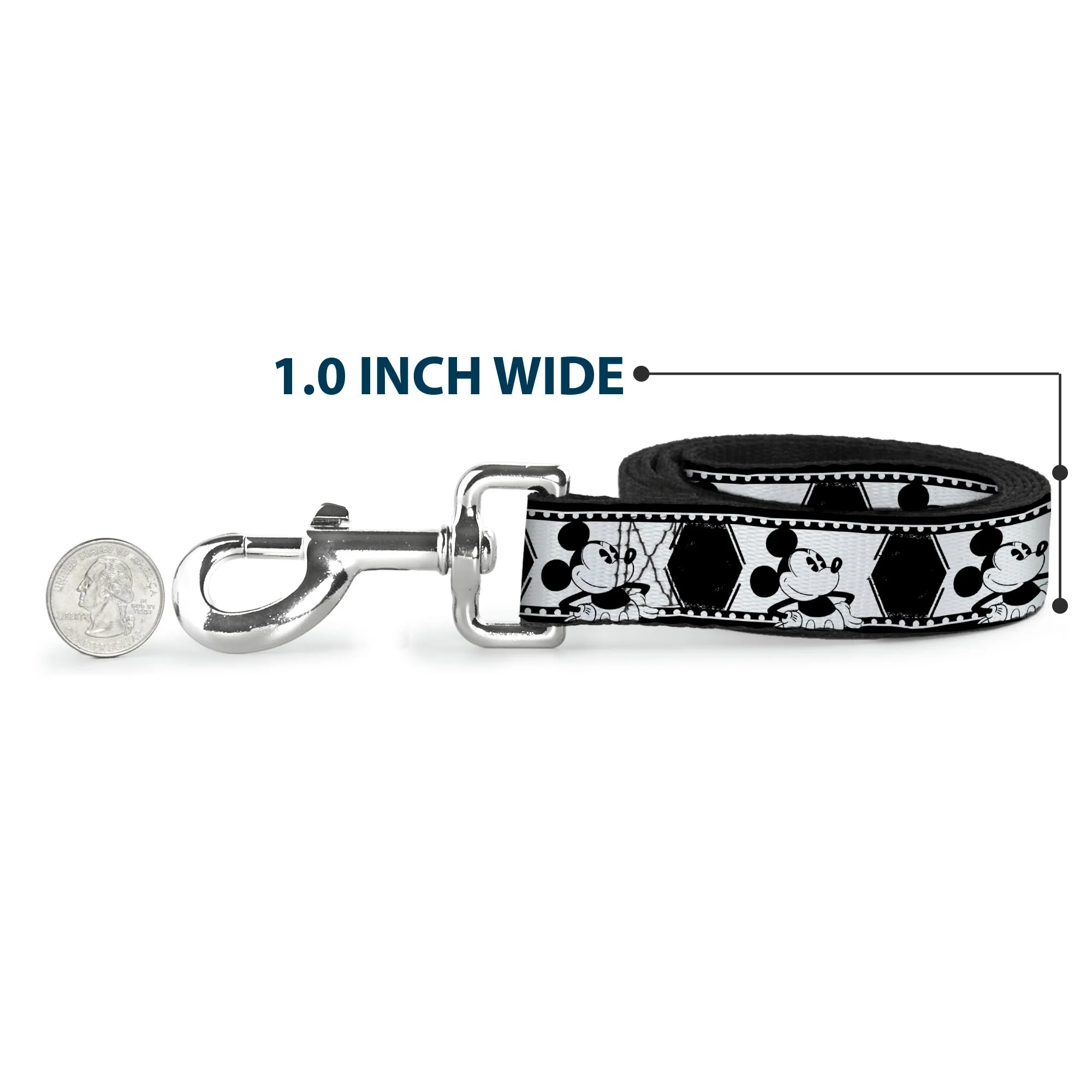 Dog Leash - Mickey Standing Pose Film Strip White/Black - Image 5