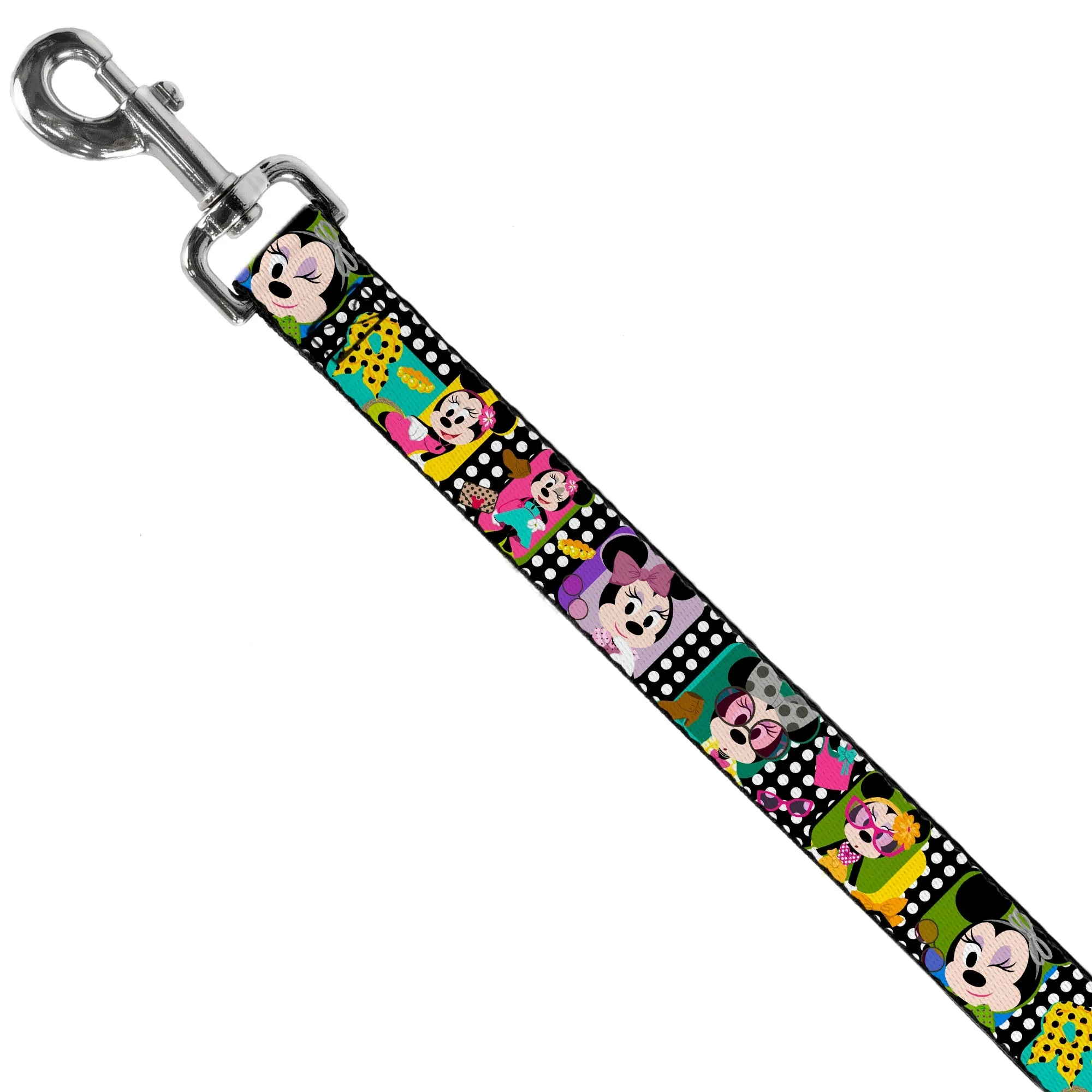 Dog Leash - Mini Minnie Fashion Poses/Polka Dot Black/White/Multi Color - Image 2