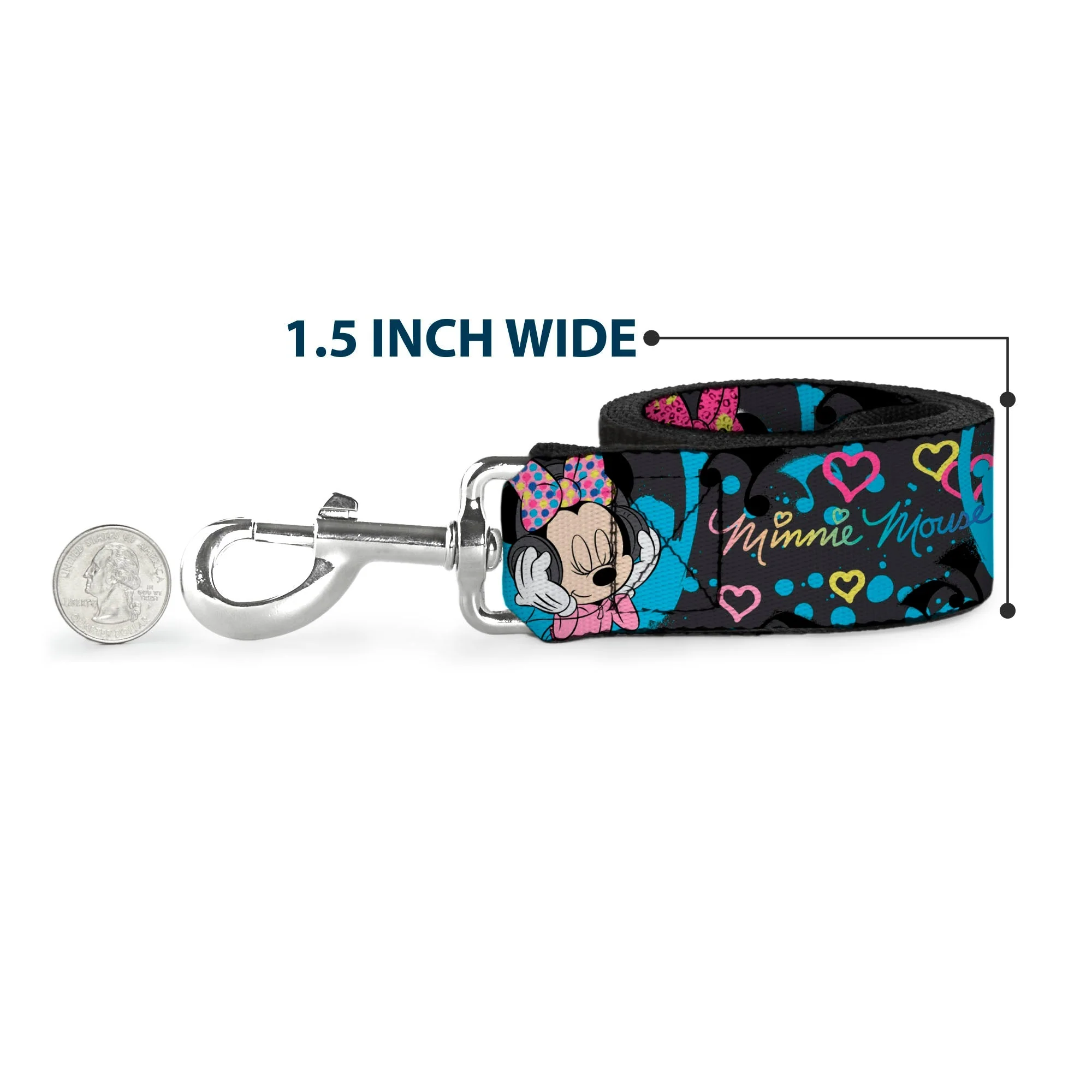 Dog Leash - Minnie Mouse Hoody & Headphone Poses Gray/Multi Color - Image 6