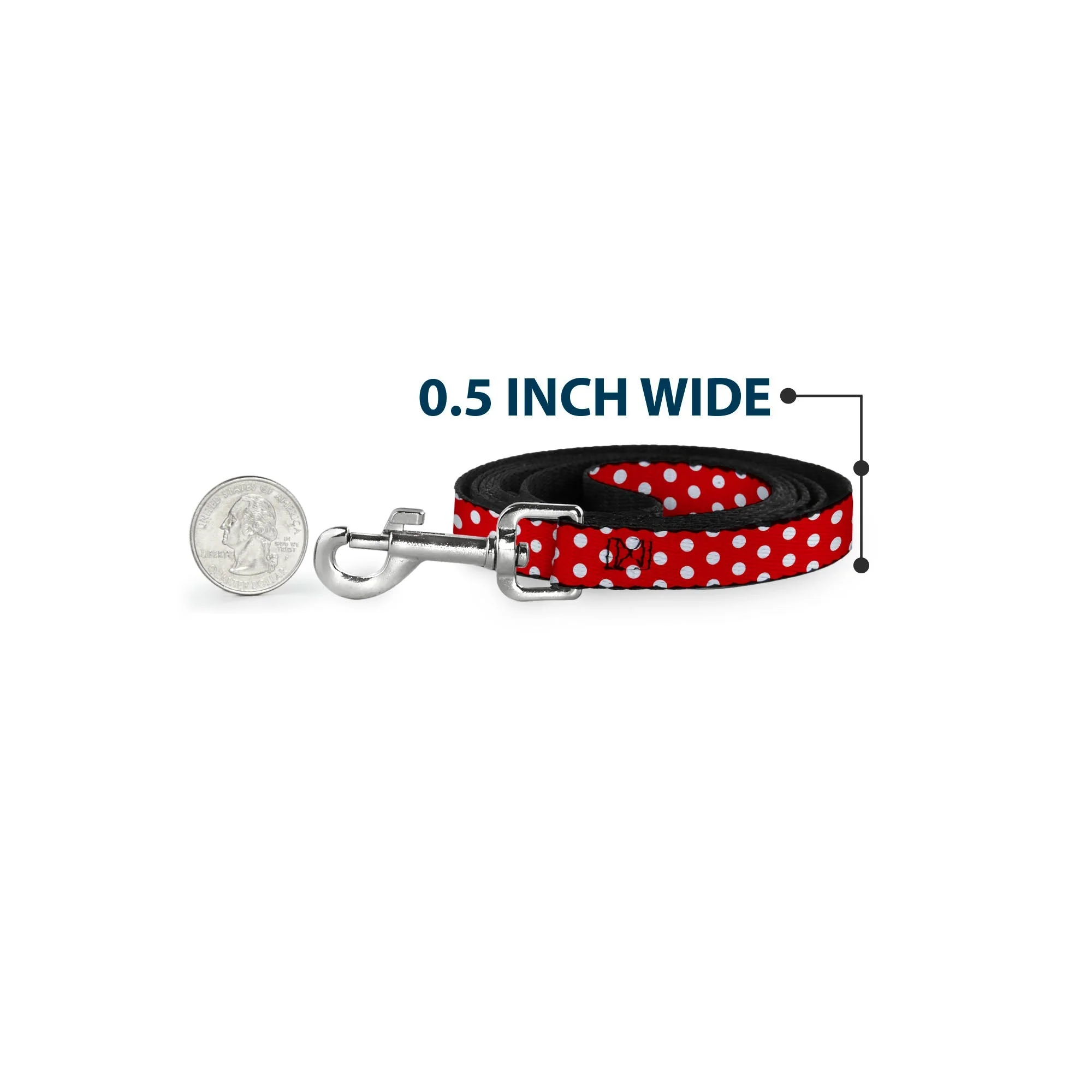 Dog Leash - Minnie Mouse Polka Dots Red/White - Image 4