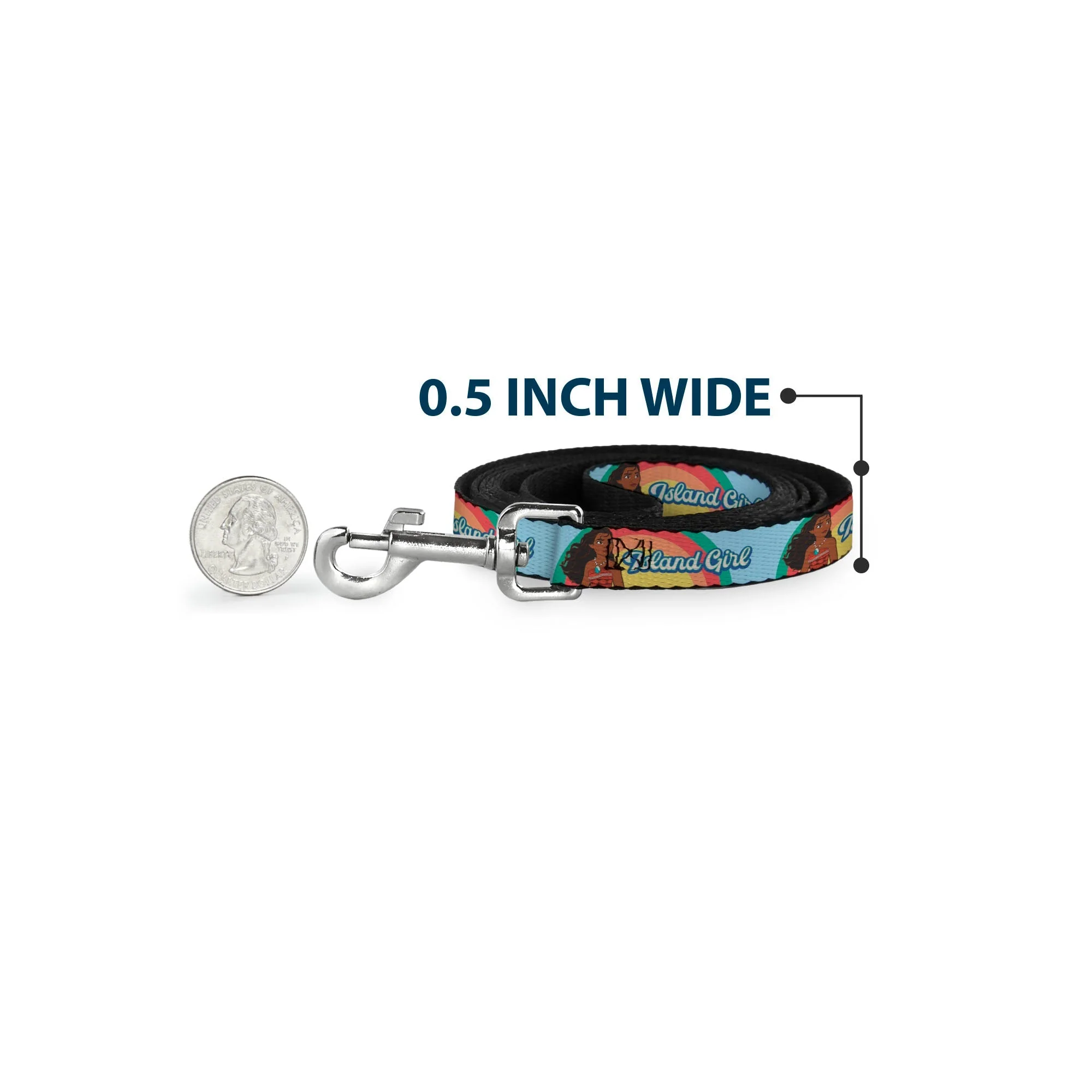 Dog Leash - Moana ISLAND GIRL Rainbow Pose Blue/Multi Color - Image 4