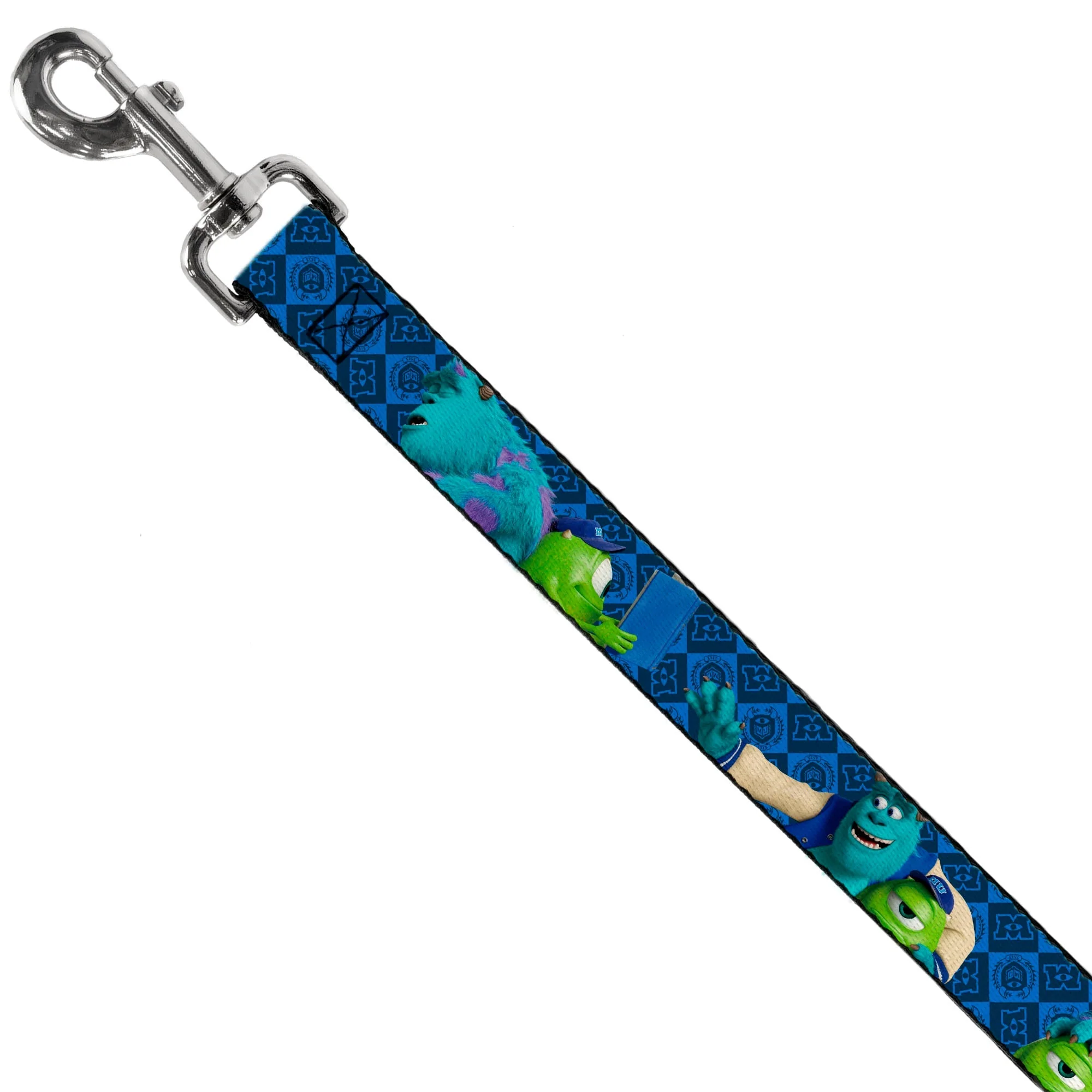 Dog Leash - Monsters University Sulley & Mike Poses/Checkers Blue - Image 2