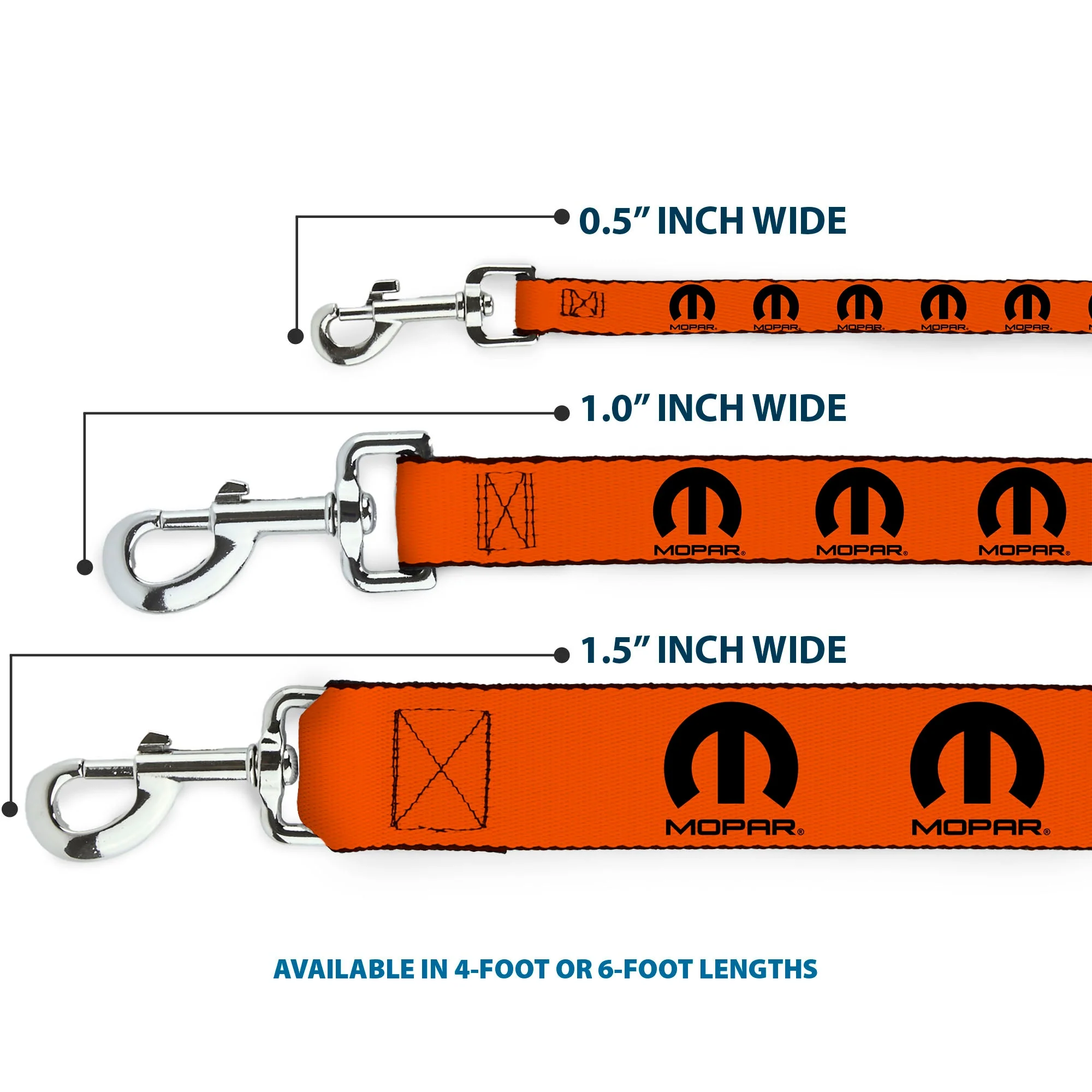 Dog Leash - MOPAR Logo Repeat Orange/Black - Image 3