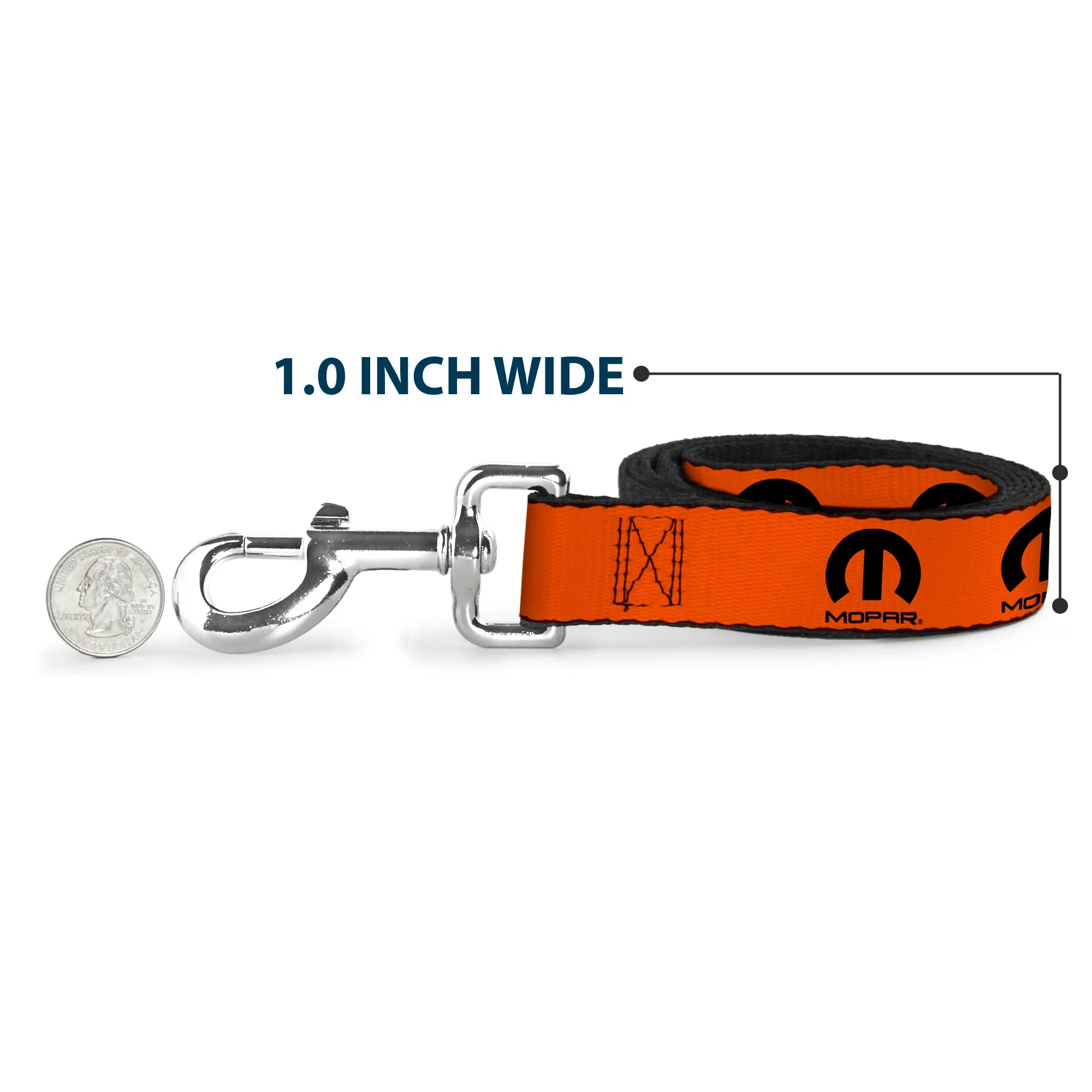 Dog Leash - MOPAR Logo Repeat Orange/Black - Image 5