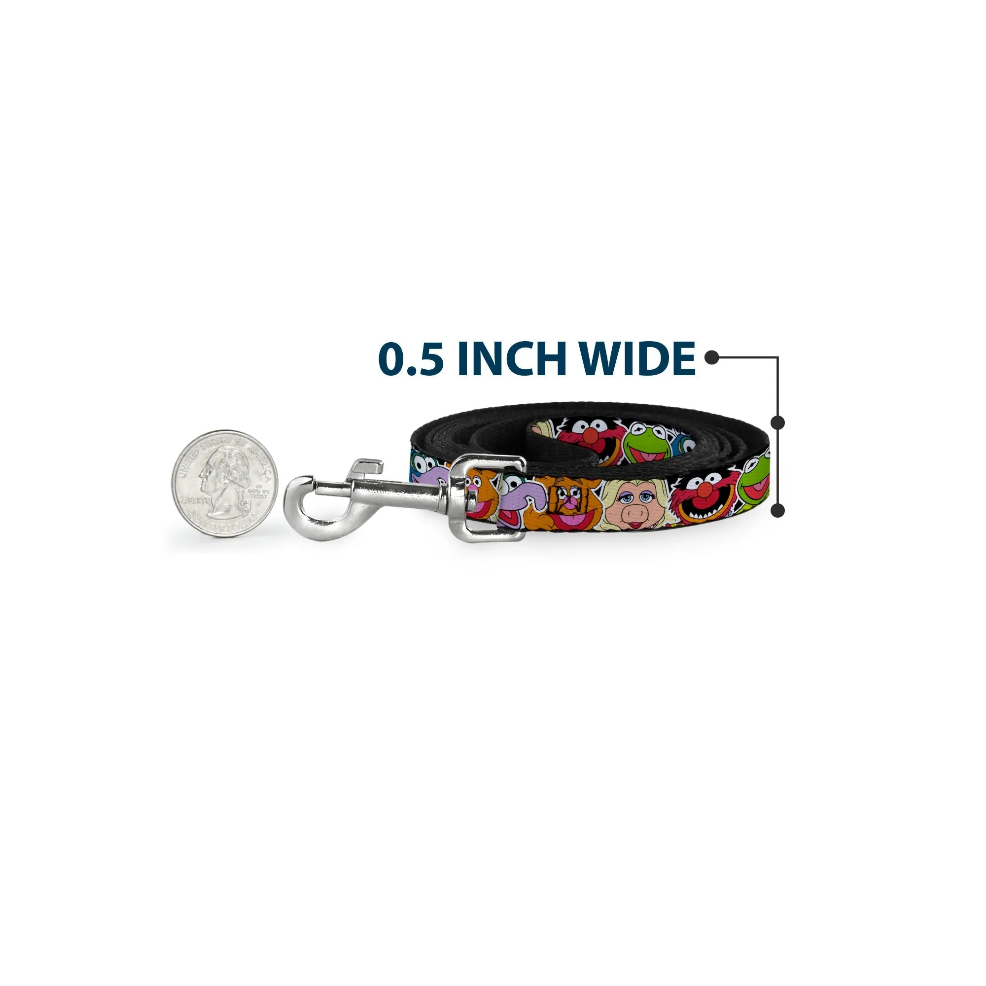 Dog Leash - Muppets Faces CLOSE-UP Black - Image 4