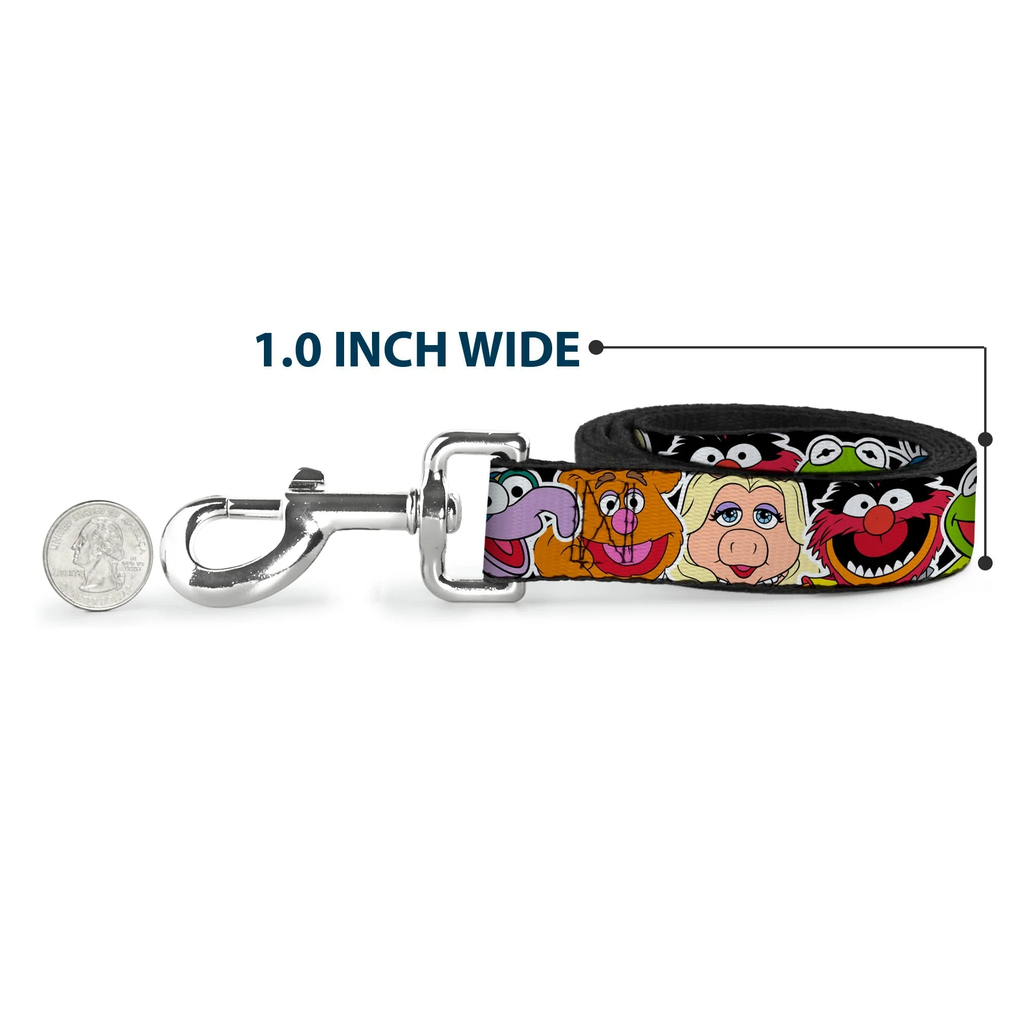 Dog Leash - Muppets Faces CLOSE-UP Black - Image 5
