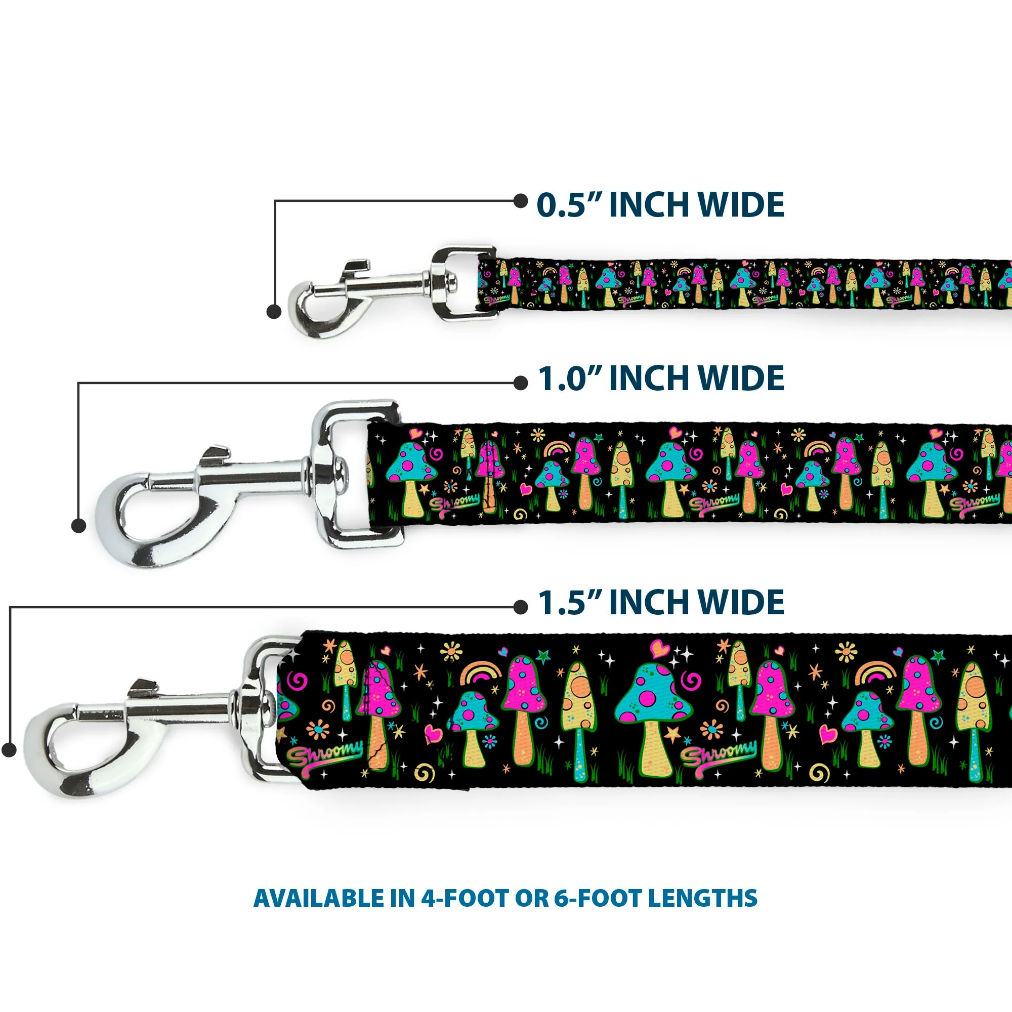 Dog Leash - Mushroom SHROOMY Garden Black/Multi Color - Image 3