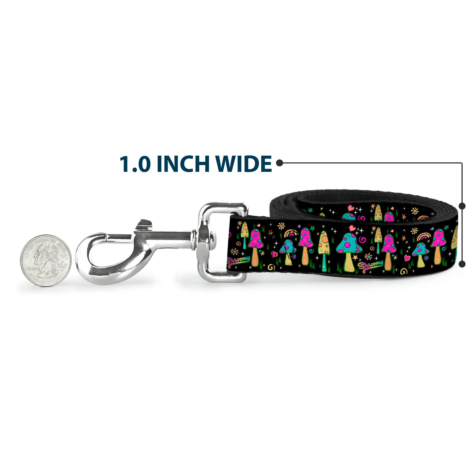 Dog Leash - Mushroom SHROOMY Garden Black/Multi Color - Image 5