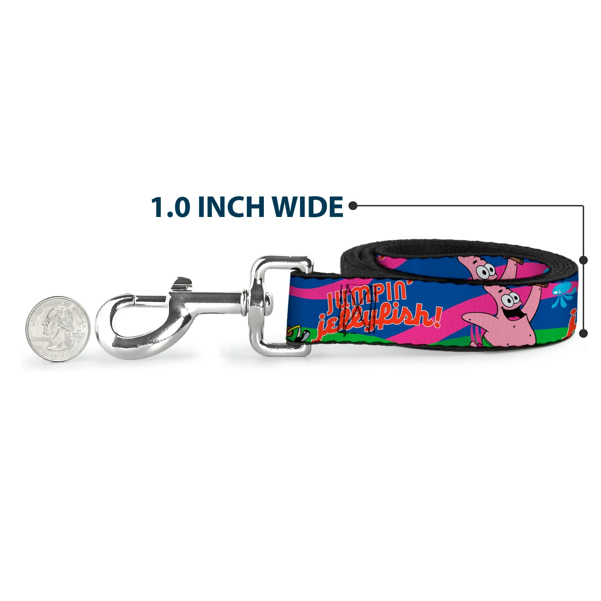 Dog Leash - Nerd SpongeBob & Patrick Starfish Running JUMPIN JELLYFISH! Multi Color/Red - Image 5