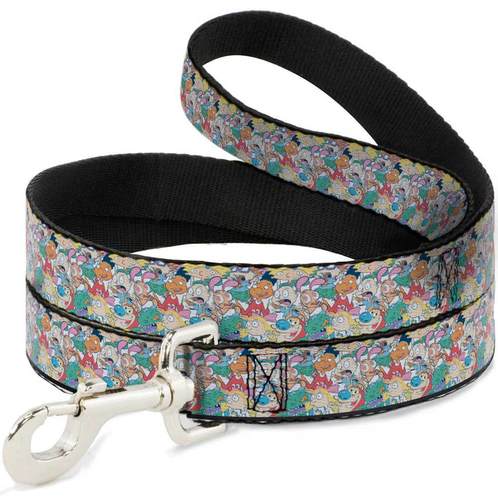 Dog Leash - Nick 90s Rewind 8-Character Mash Up Collage White