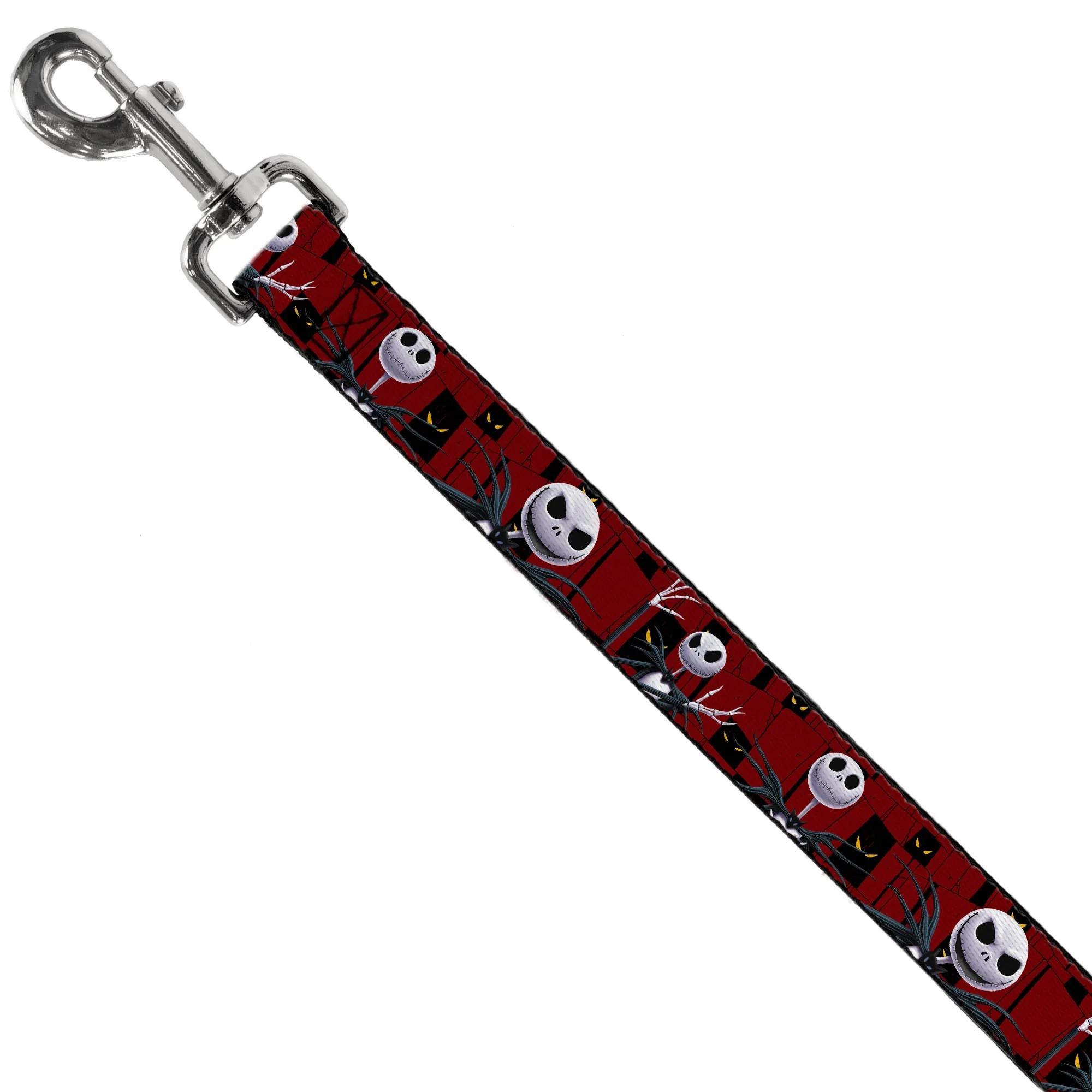 Dog Leash - Nightmare Before Christmas 3-Jack Poses/Peeping Eyes Burgundy/Black/Yellow - Image 2
