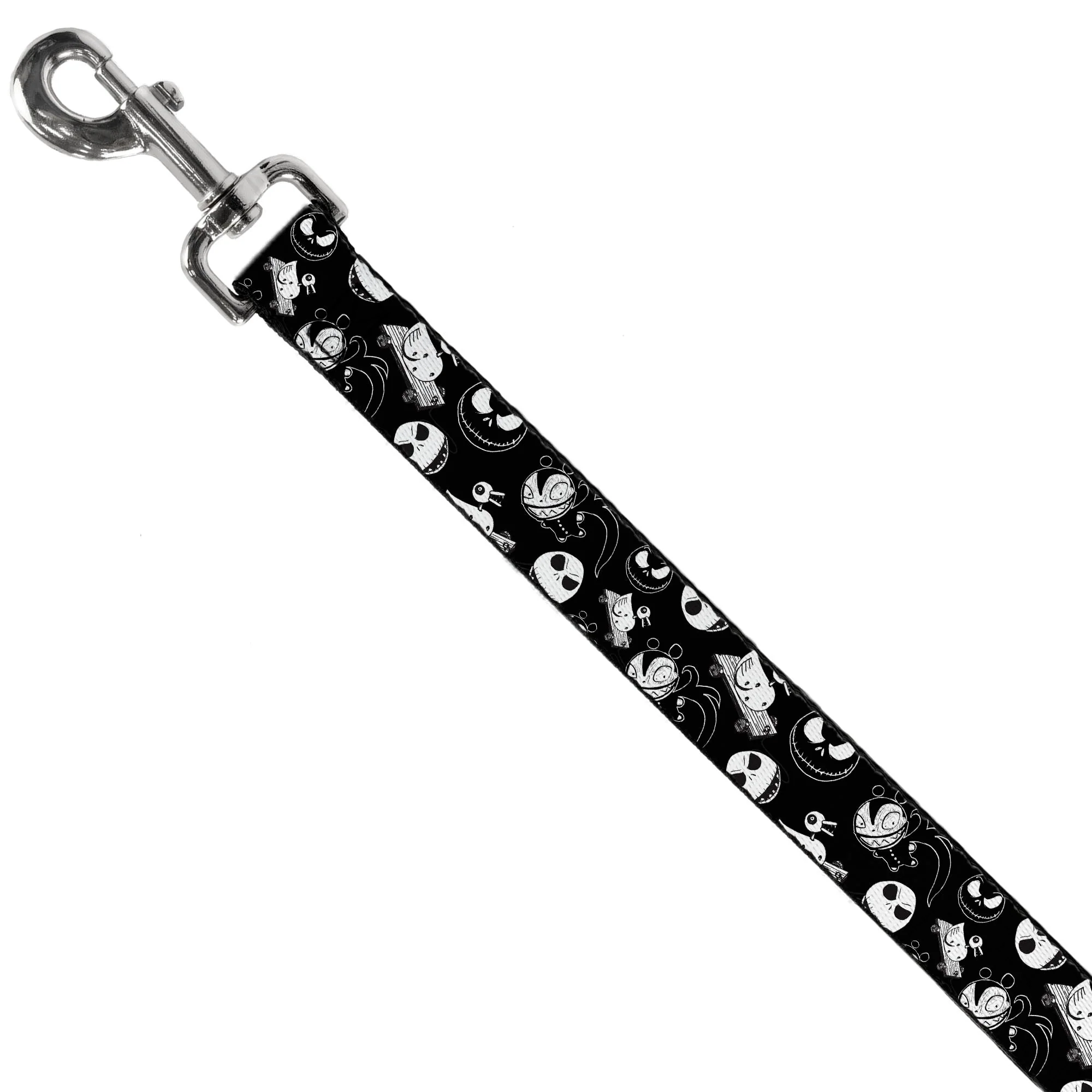Dog Leash - Nightmare Before Christmas Jack Expressions/Scary Teddy/Killer Duck Collage Black/White - Image 2
