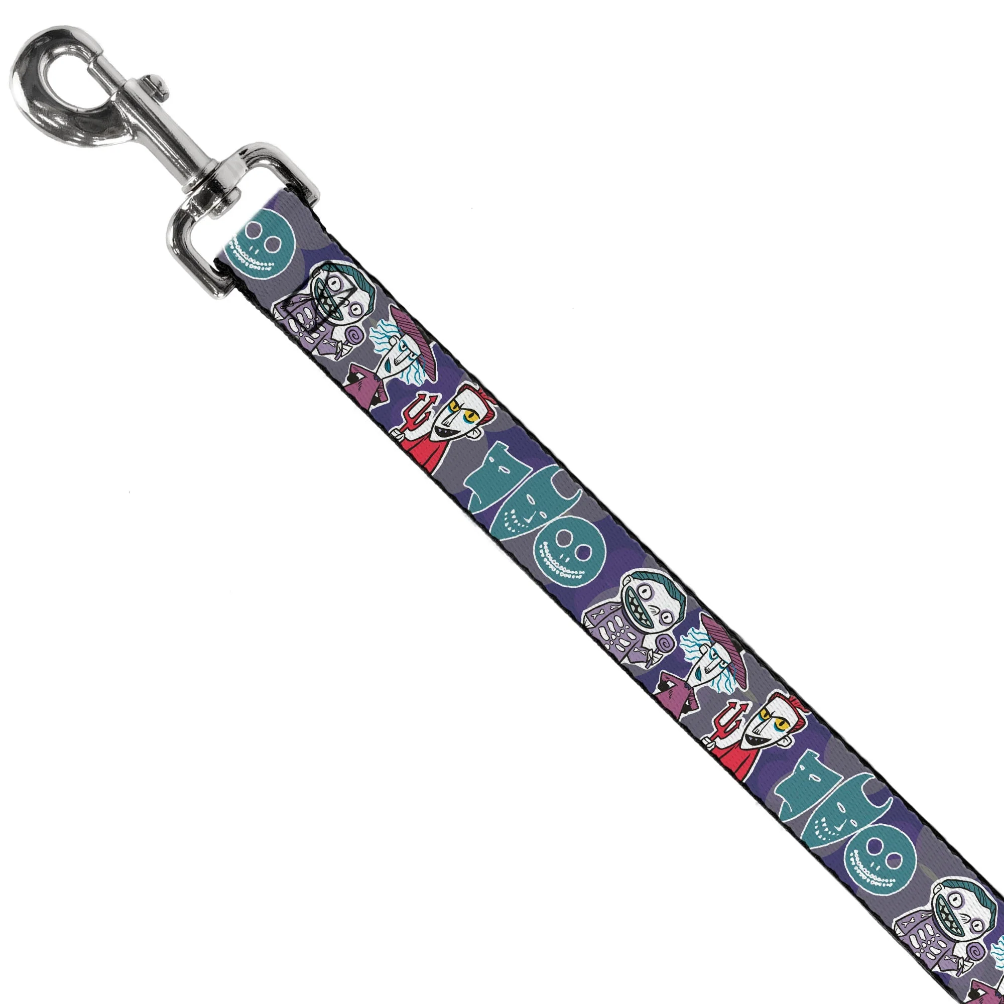 Dog Leash - Nightmare Before Christmas Lock Shock & Barrel Group Pose/Masks Purples - Image 2