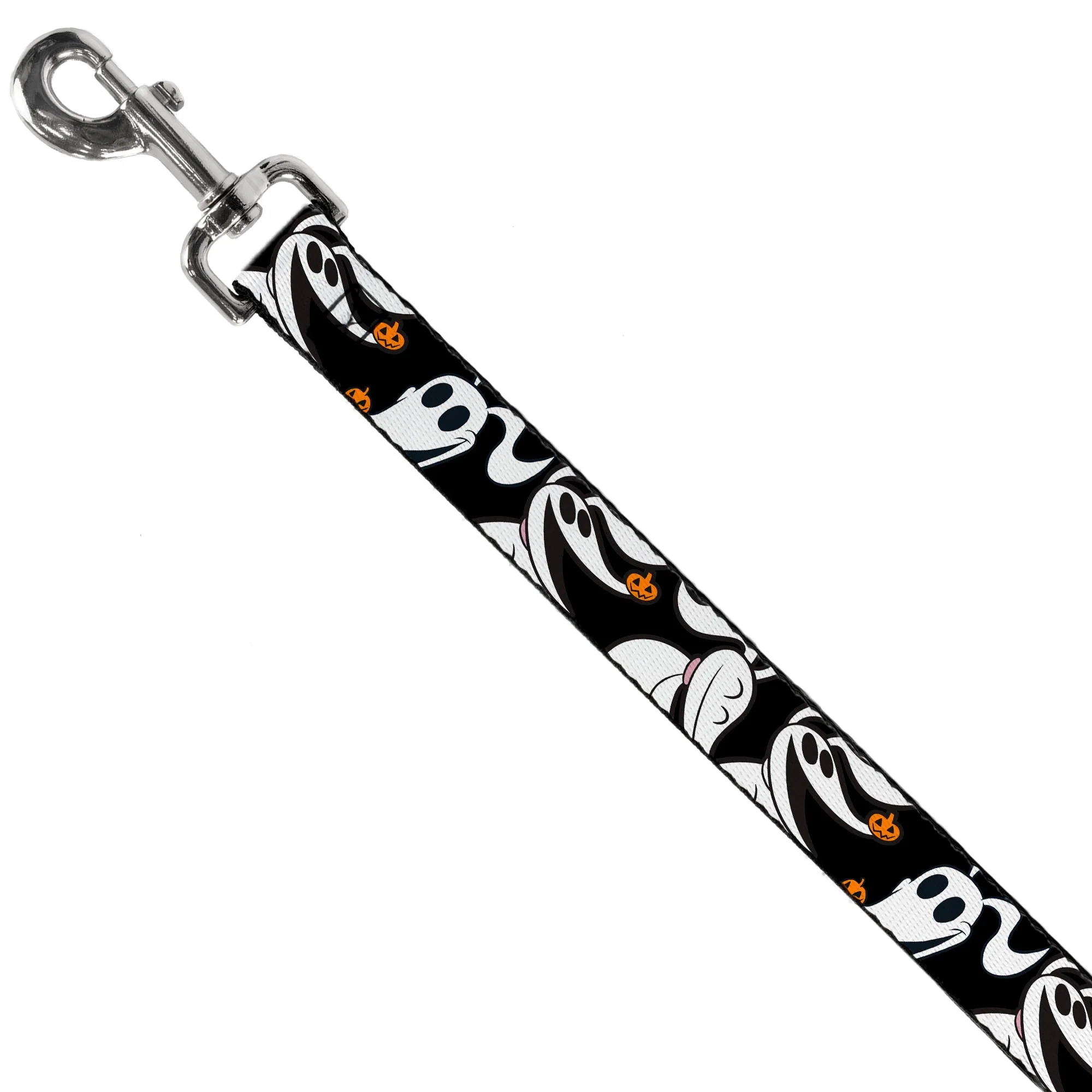 Dog Leash - Nightmare Before Christmas Zero 5-Pumpkin Expressions Black/White/Orange - Image 2