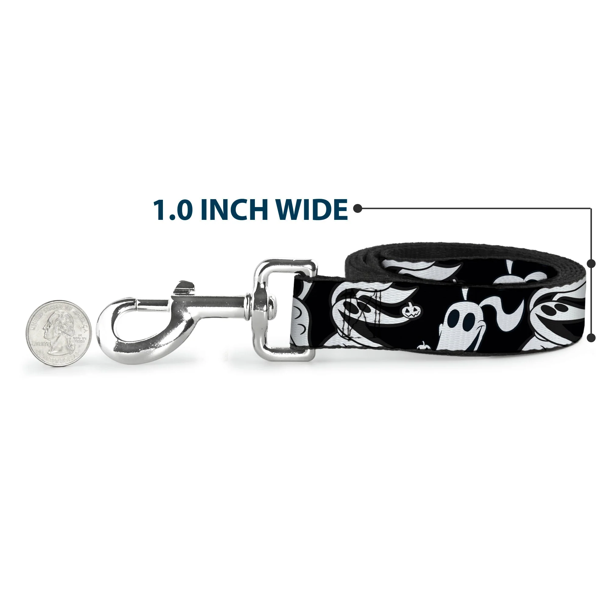 Dog Leash - Nightmare Before Christmas Zero Expressions Black/White - Image 5