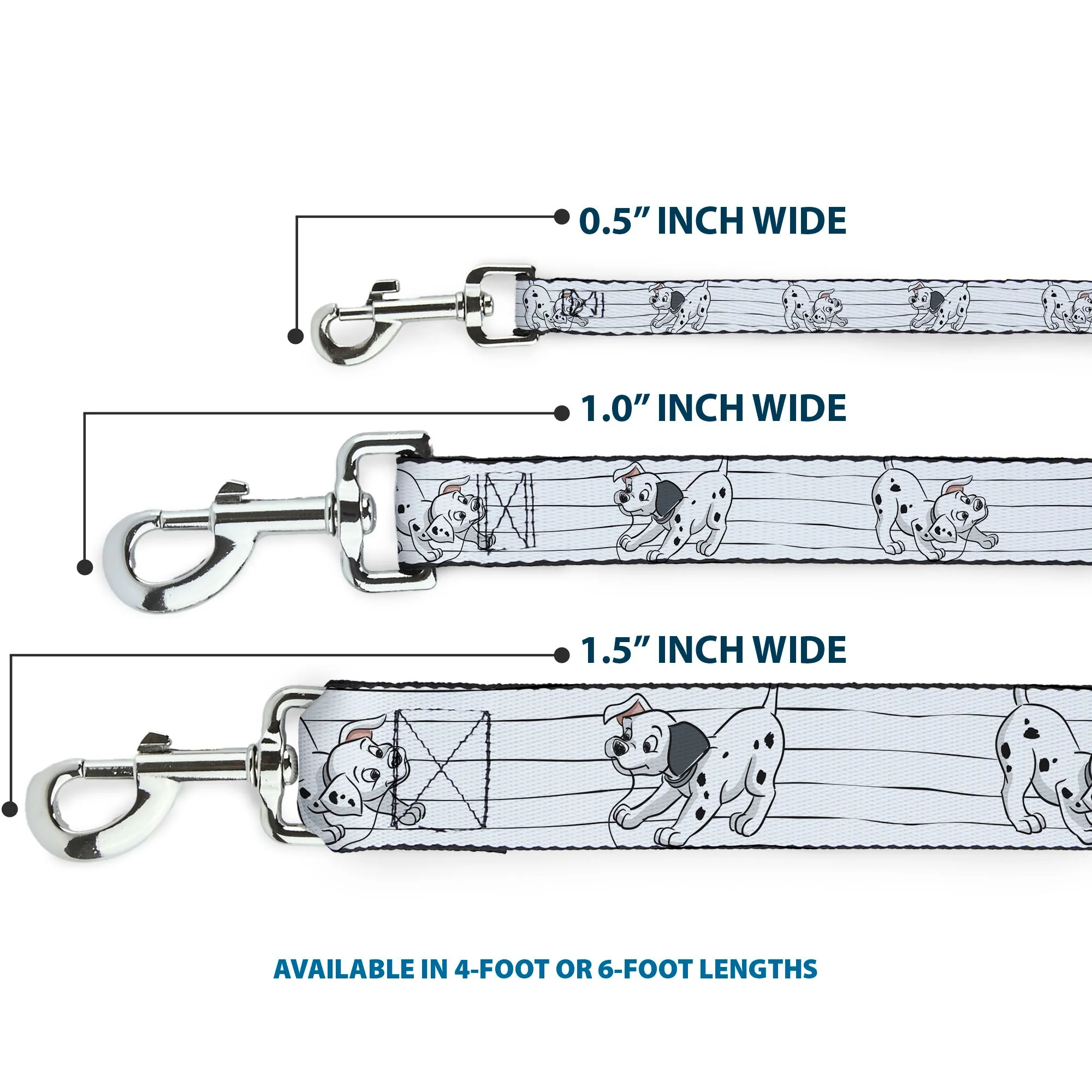 Dog Leash - One Hundred and One Dalmatians Puppies Playing White/Black - Image 3