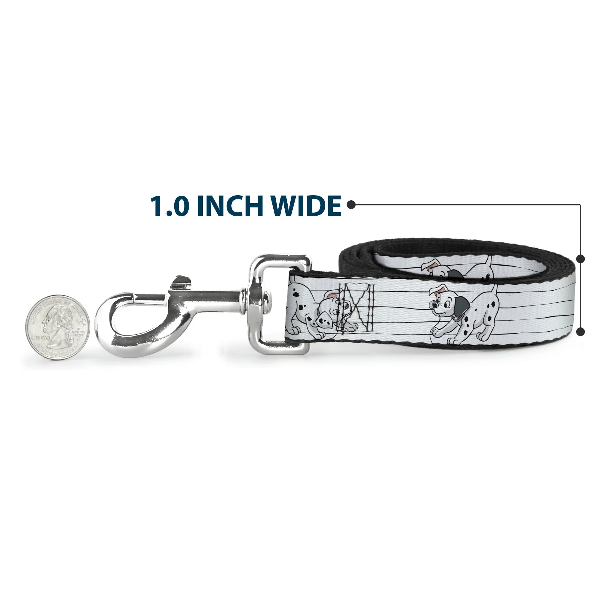 Dog Leash - One Hundred and One Dalmatians Puppies Playing White/Black - Image 5