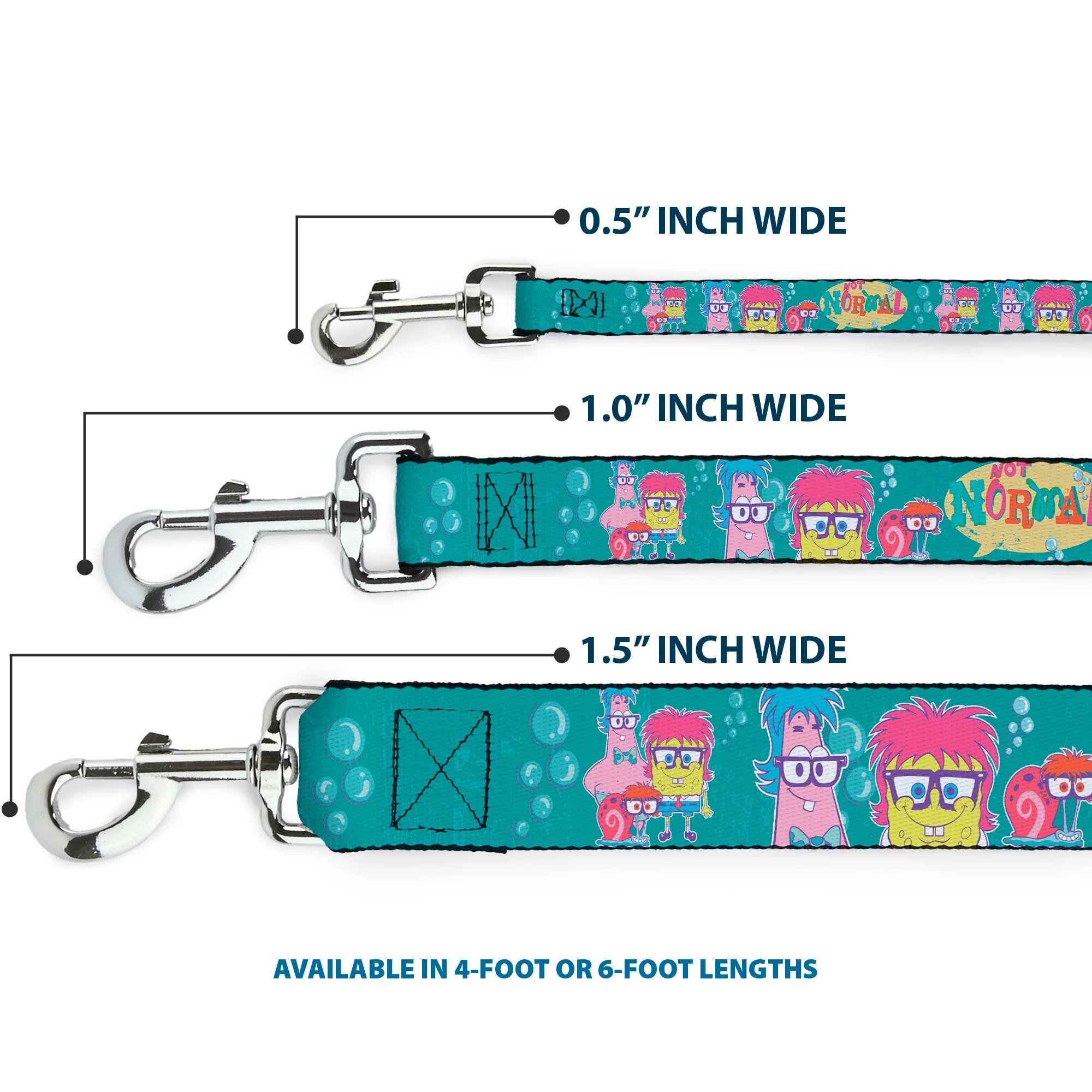 Dog Leash - Patrick, SpongeBob & Gary NOT NORMAL Aqua - Image 3