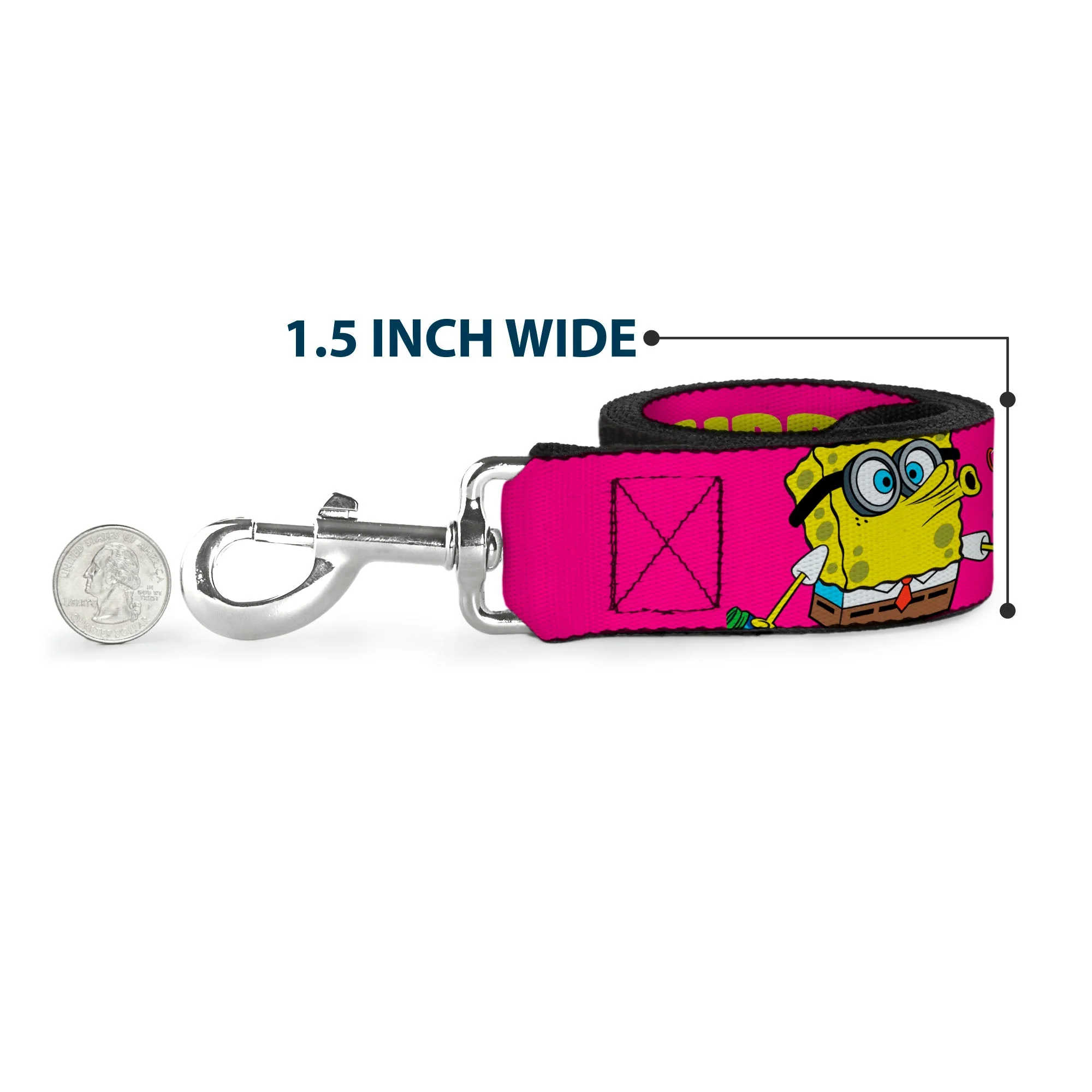 Dog Leash - Patrick Starfish Pose BUBBLES MAKE PEOPLE HAPPY Pink/Yellow/White/Blue - Image 6