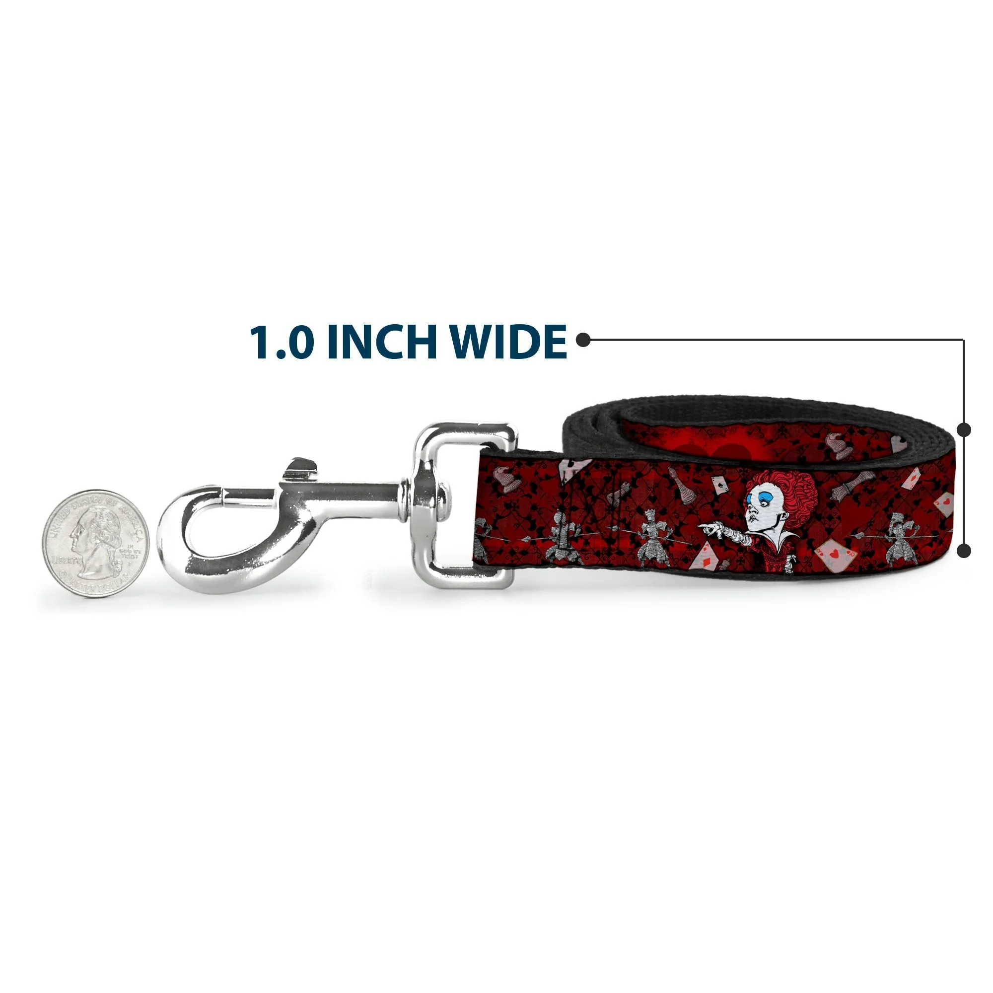 Dog Leash - Queen of Hearts Poses/Hearts/Cards Reds/Black - Image 5
