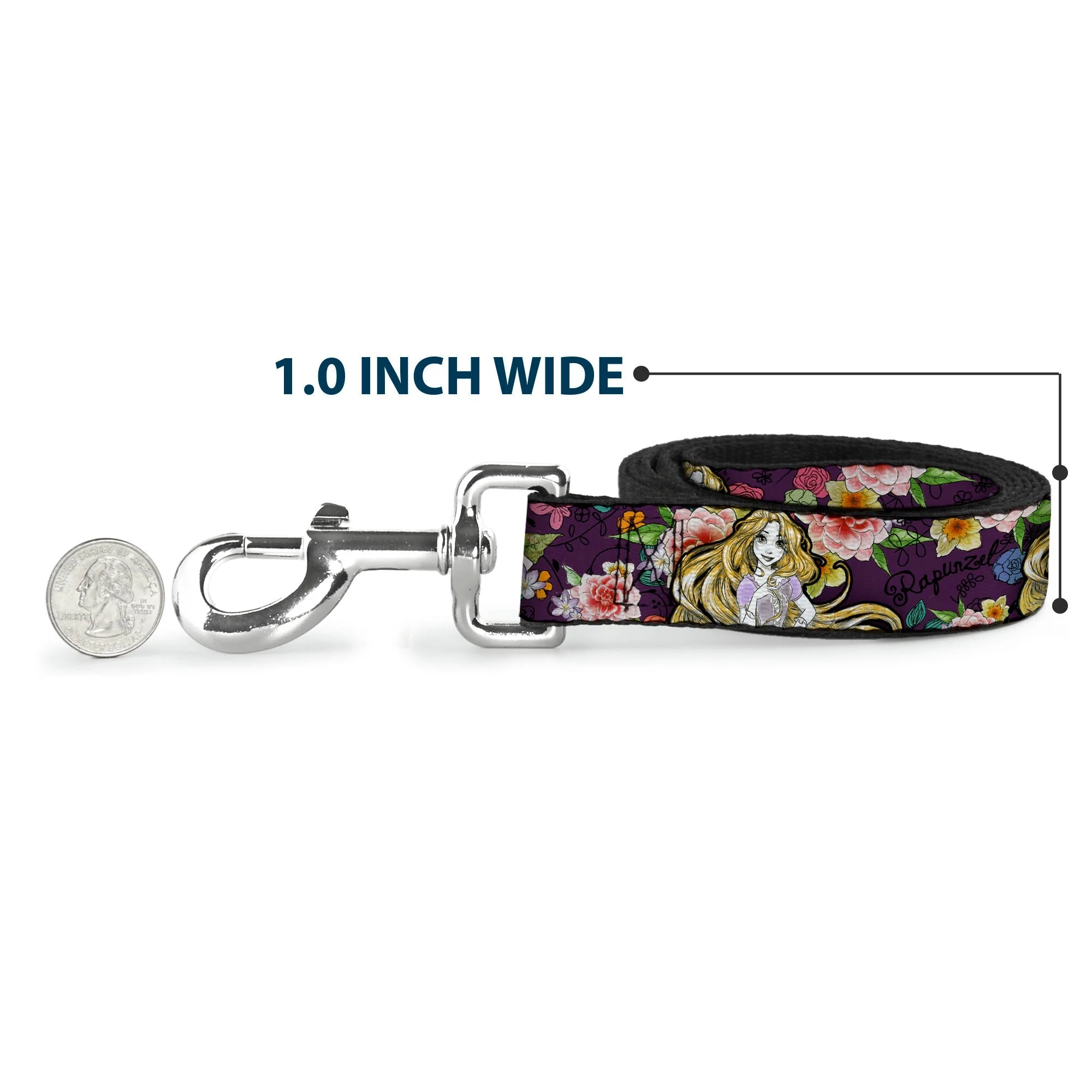 Dog Leash - Rapunzel Poses/Floral Collage Sketch Purple - Image 5