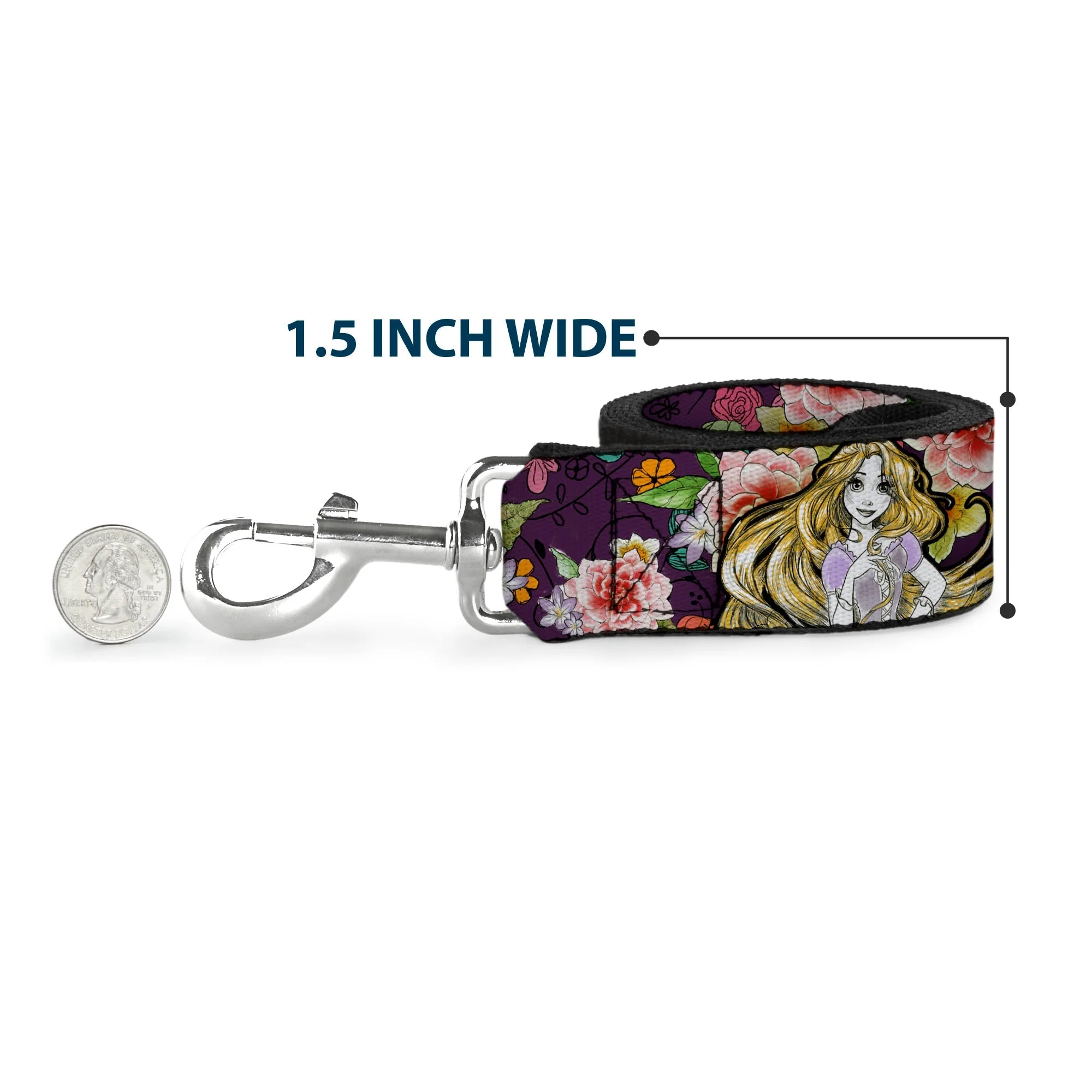 Dog Leash - Rapunzel Poses/Floral Collage Sketch Purple - Image 6