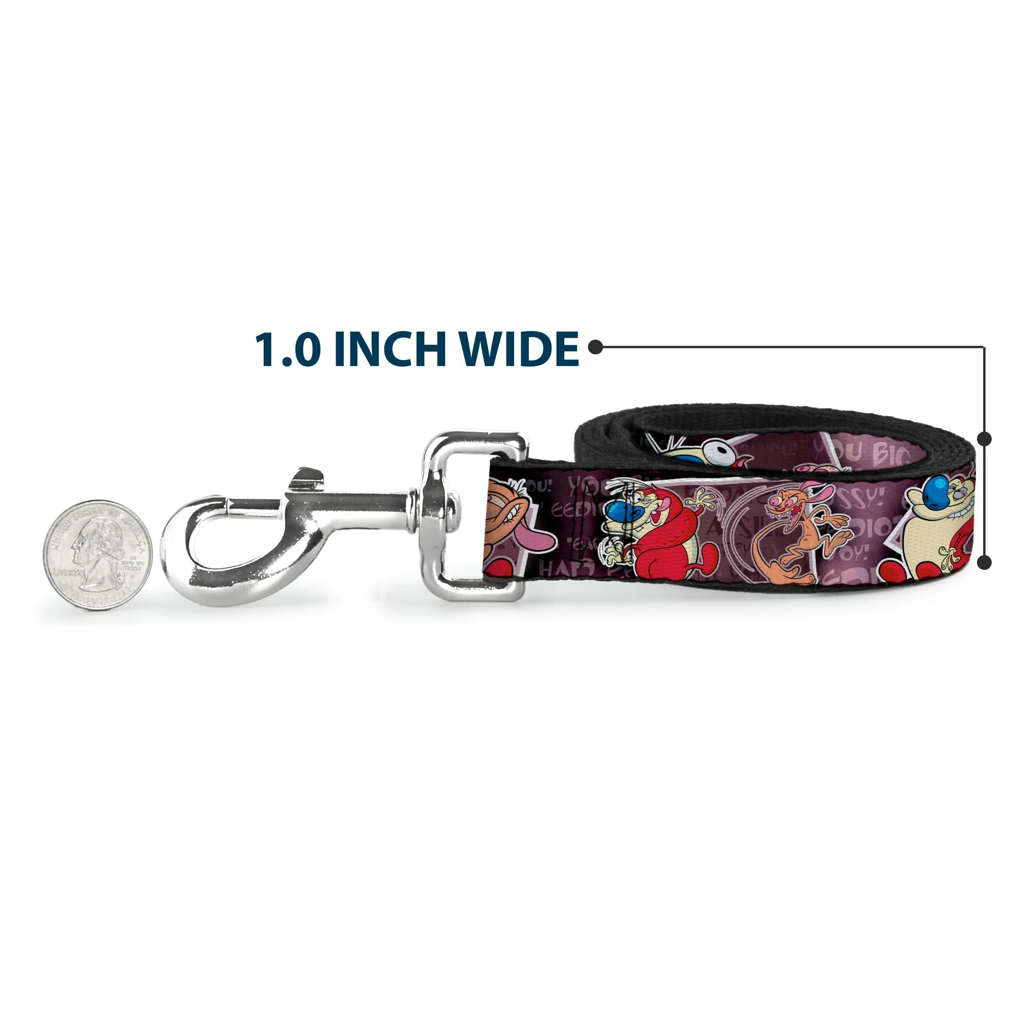 Dog Leash - REN & STIMPY Poses Text Purples - Image 5