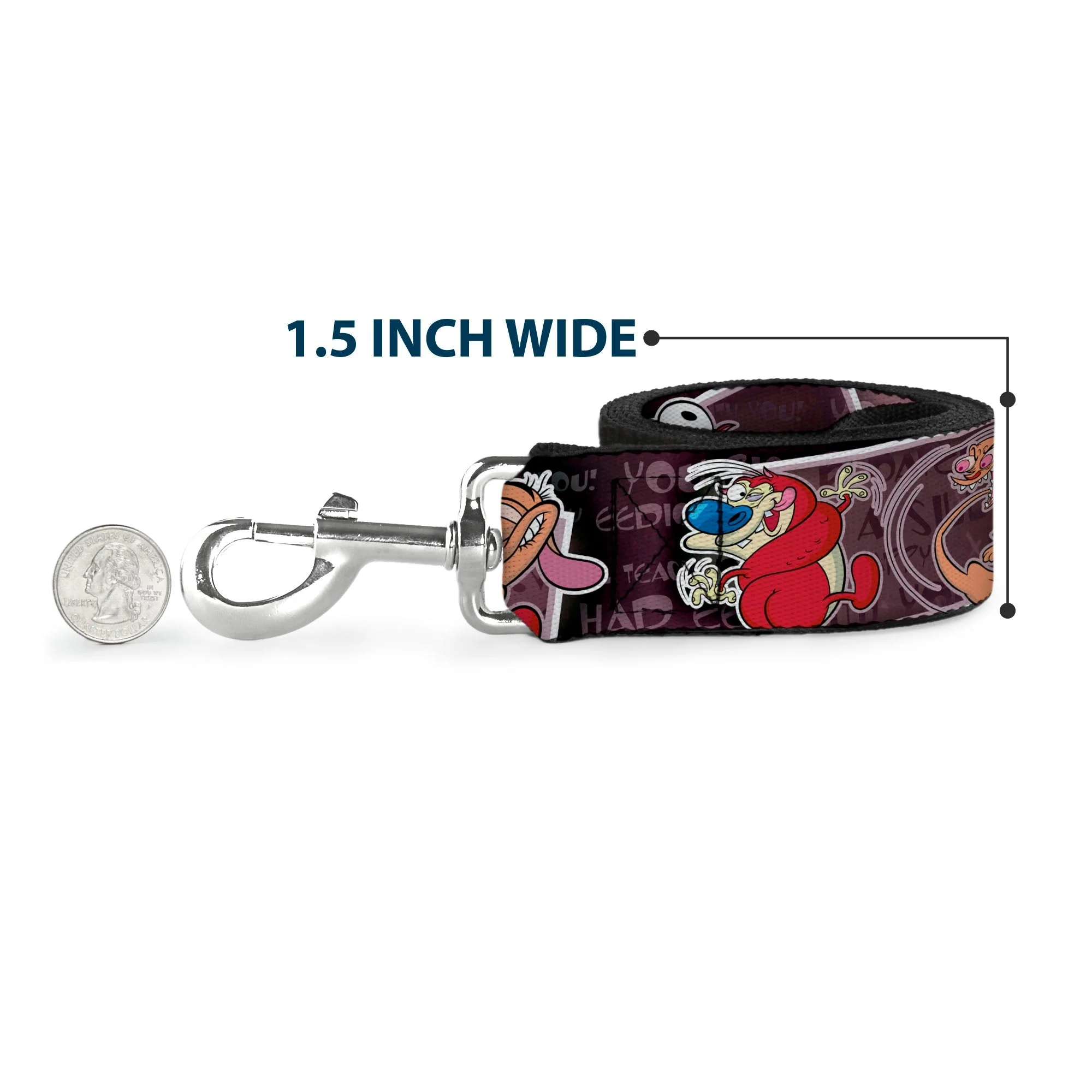 Dog Leash - REN & STIMPY Poses Text Purples - Image 6