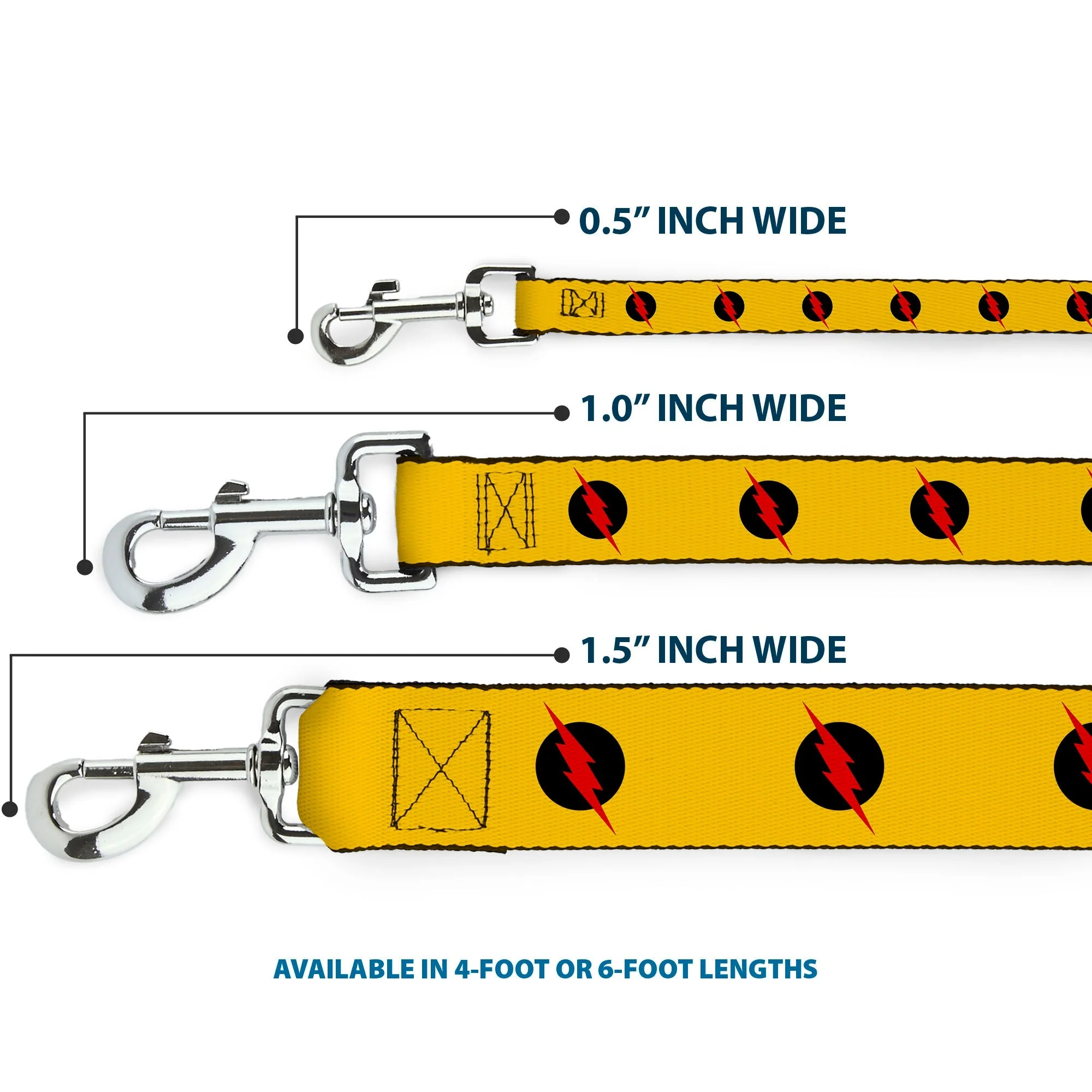 Dog Leash - Reverse Flash Logo Golden Yellow/Black/Red - Image 3