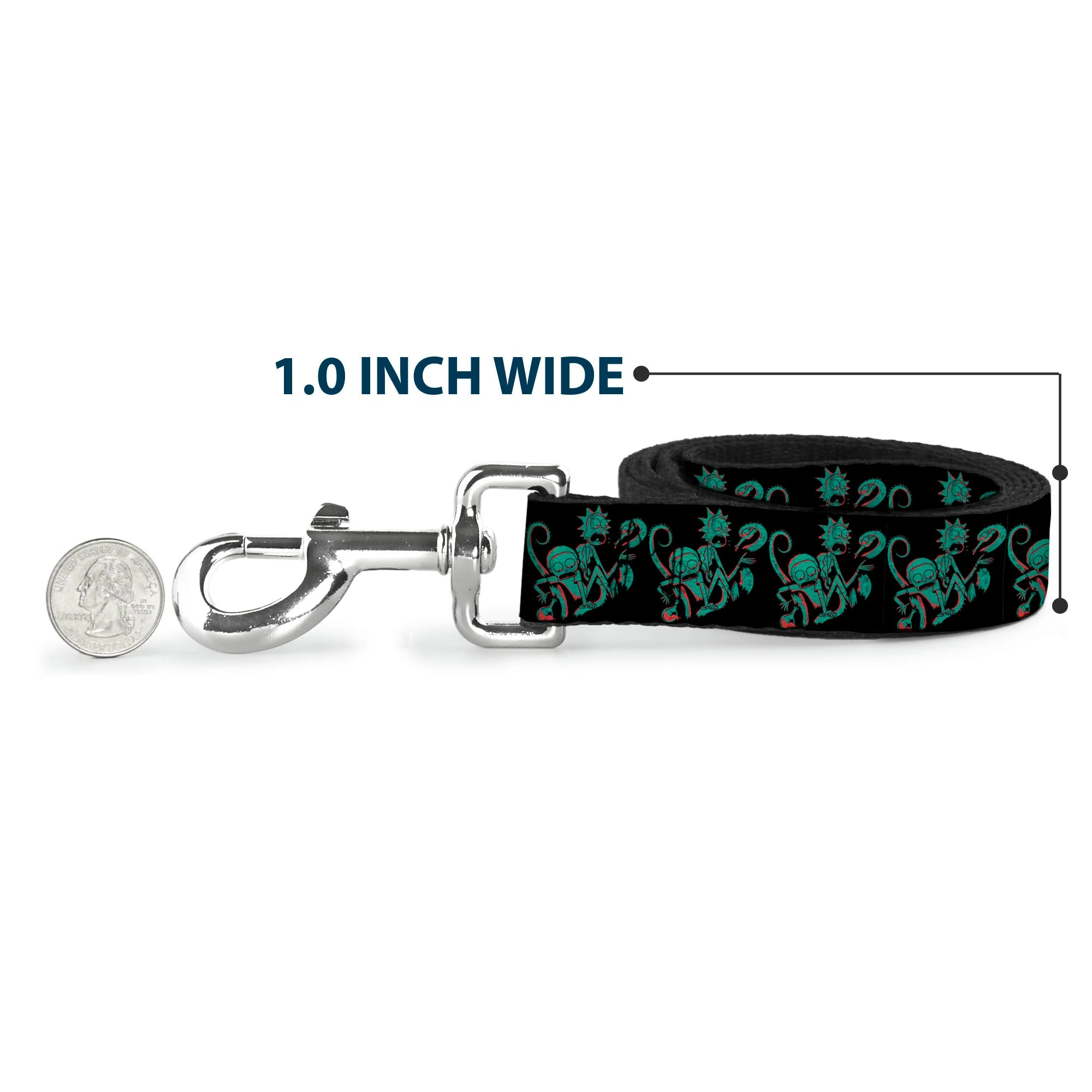 Dog Leash - Rick and Morty Psychedelic Monster Pose Black/Greens - Image 5