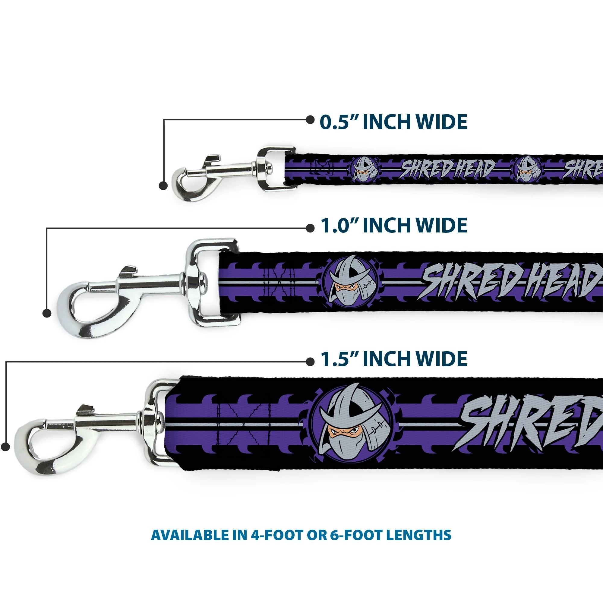 Dog Leash - Shredder Head SHRED HEAD/Stripe Black/Purple/Gray - Image 3