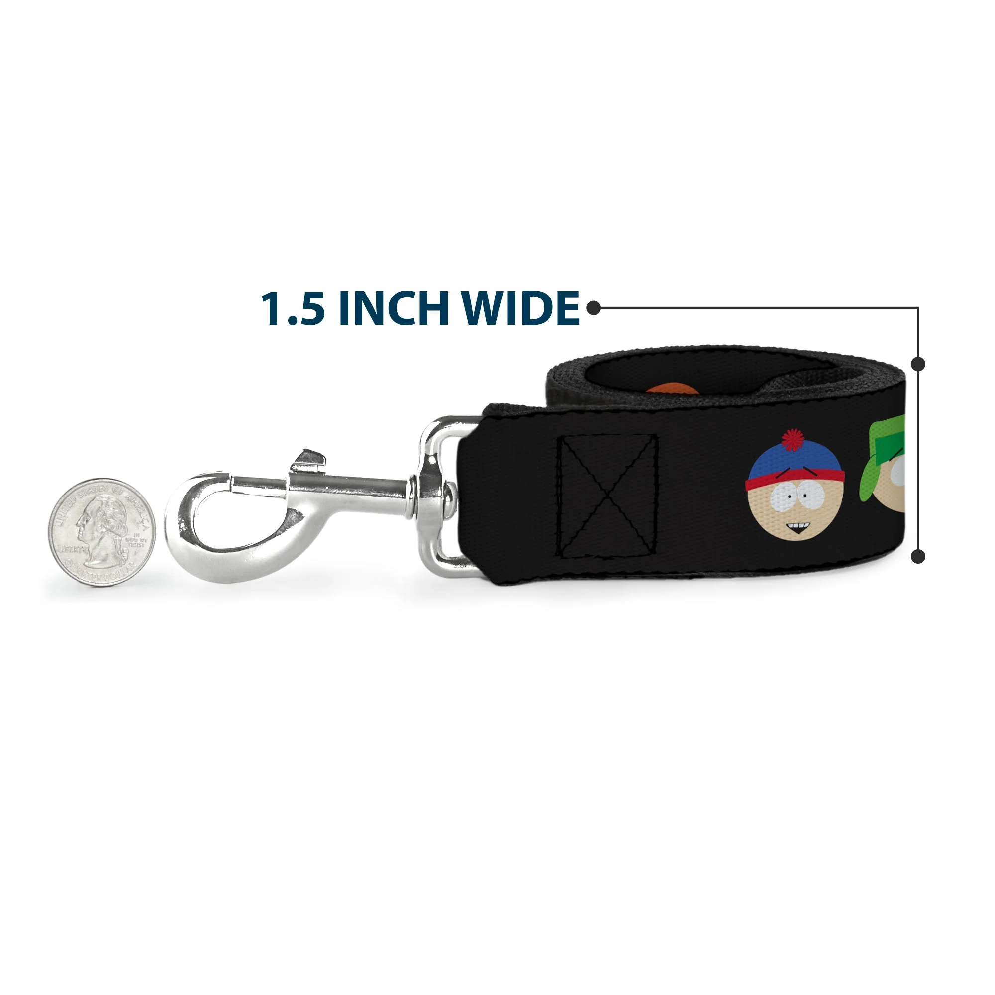 Dog Leash - South Park Boys Face Repeat Black - Image 6
