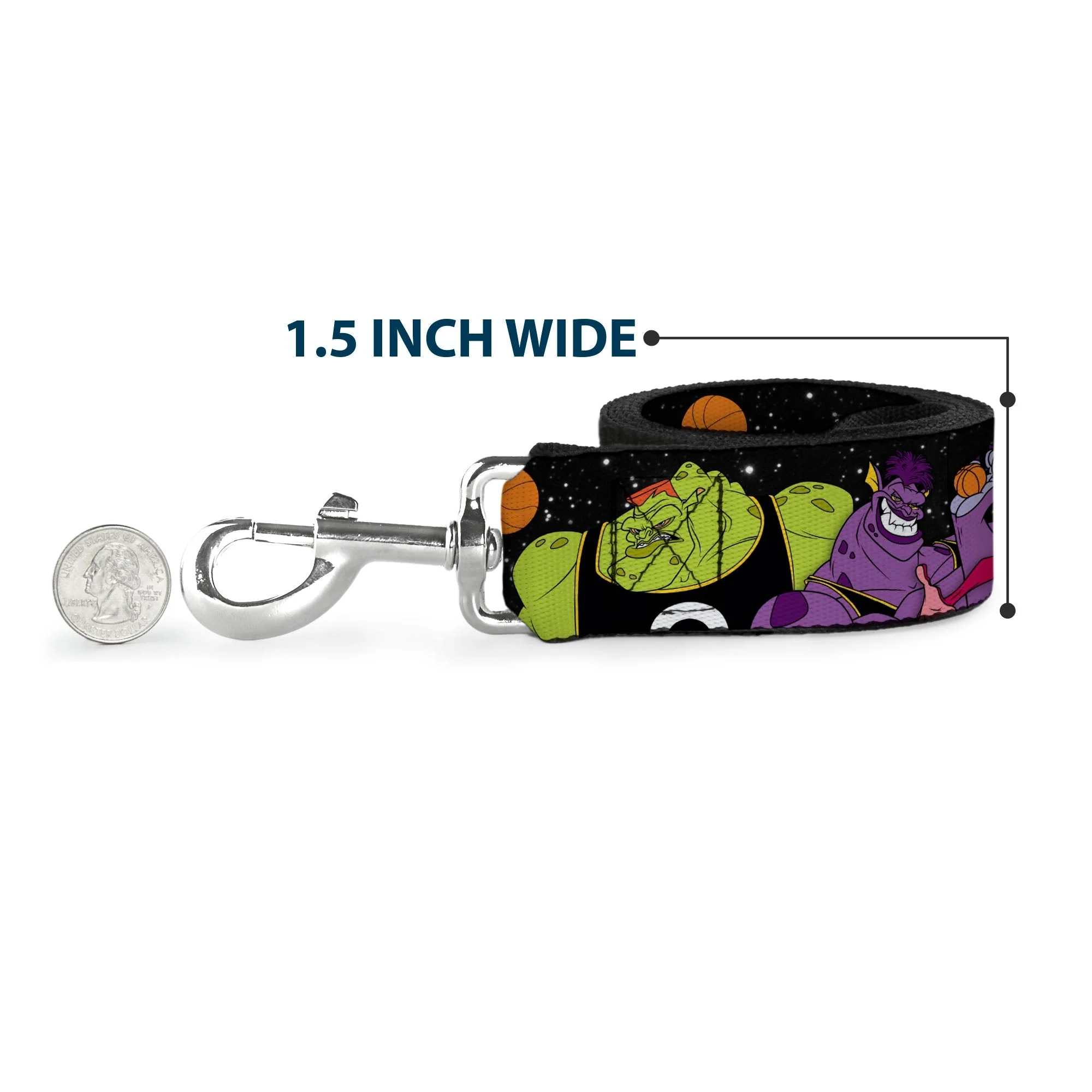 Dog Leash - Space Jam MONSTARS 5-Player Group Pose/Basketballs Galaxy Black/White - Image 6