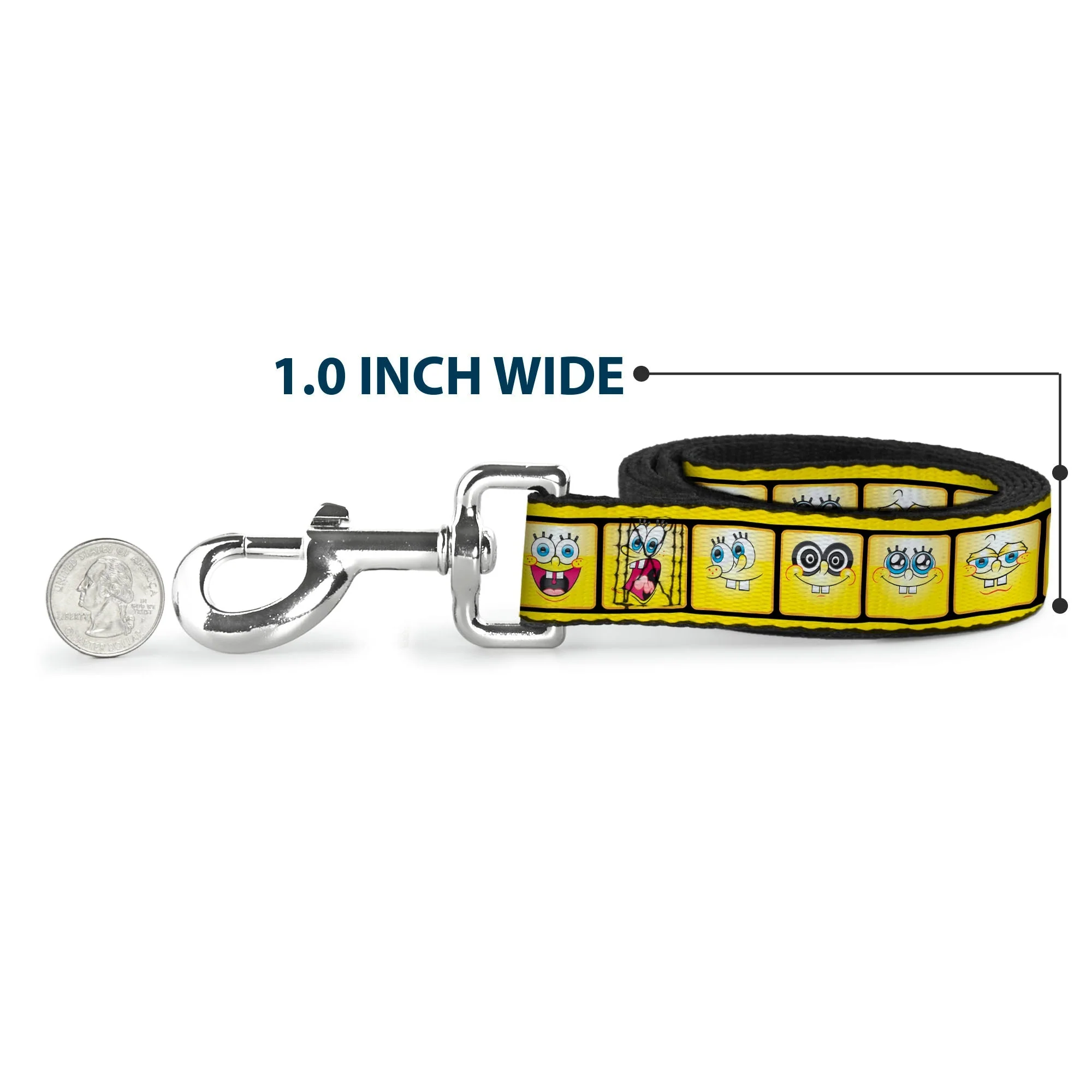 Dog Leash - SpongeBob 10-Expressions Filmstrip Yellows/Black/White - Image 5