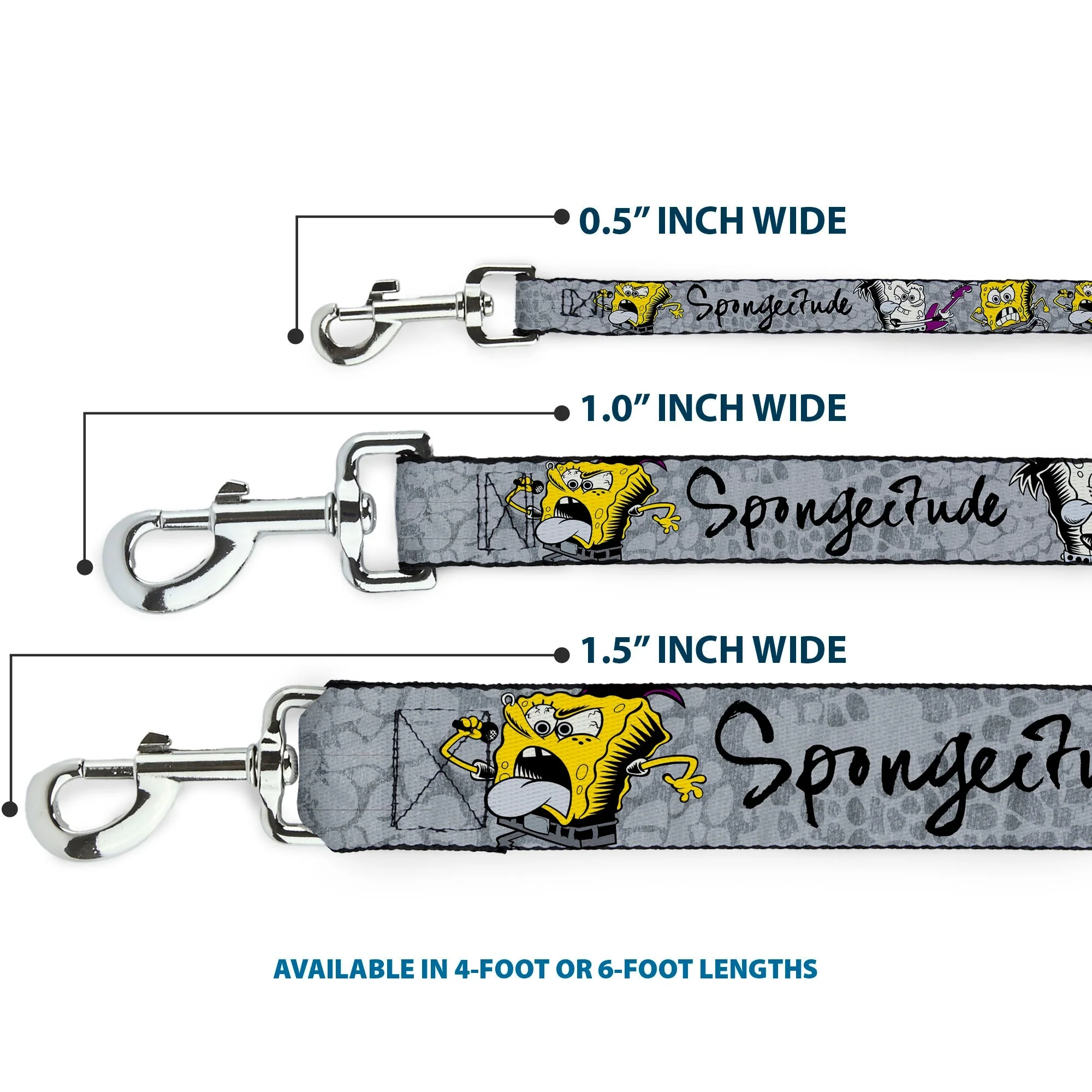 Dog Leash - SpongeBob 3-Poses SPONGEITUDE Grays/Black - Image 3