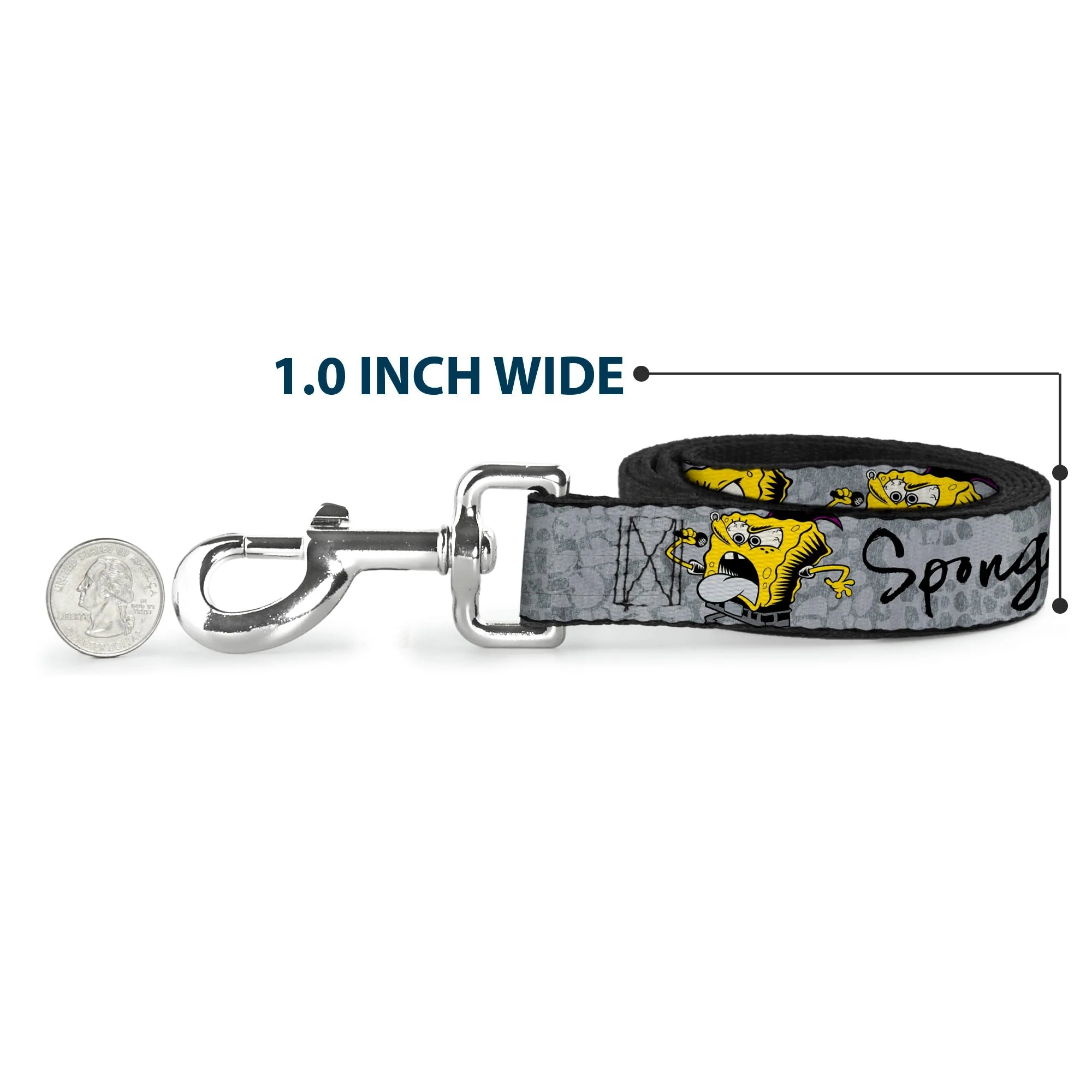 Dog Leash - SpongeBob 3-Poses SPONGEITUDE Grays/Black - Image 5