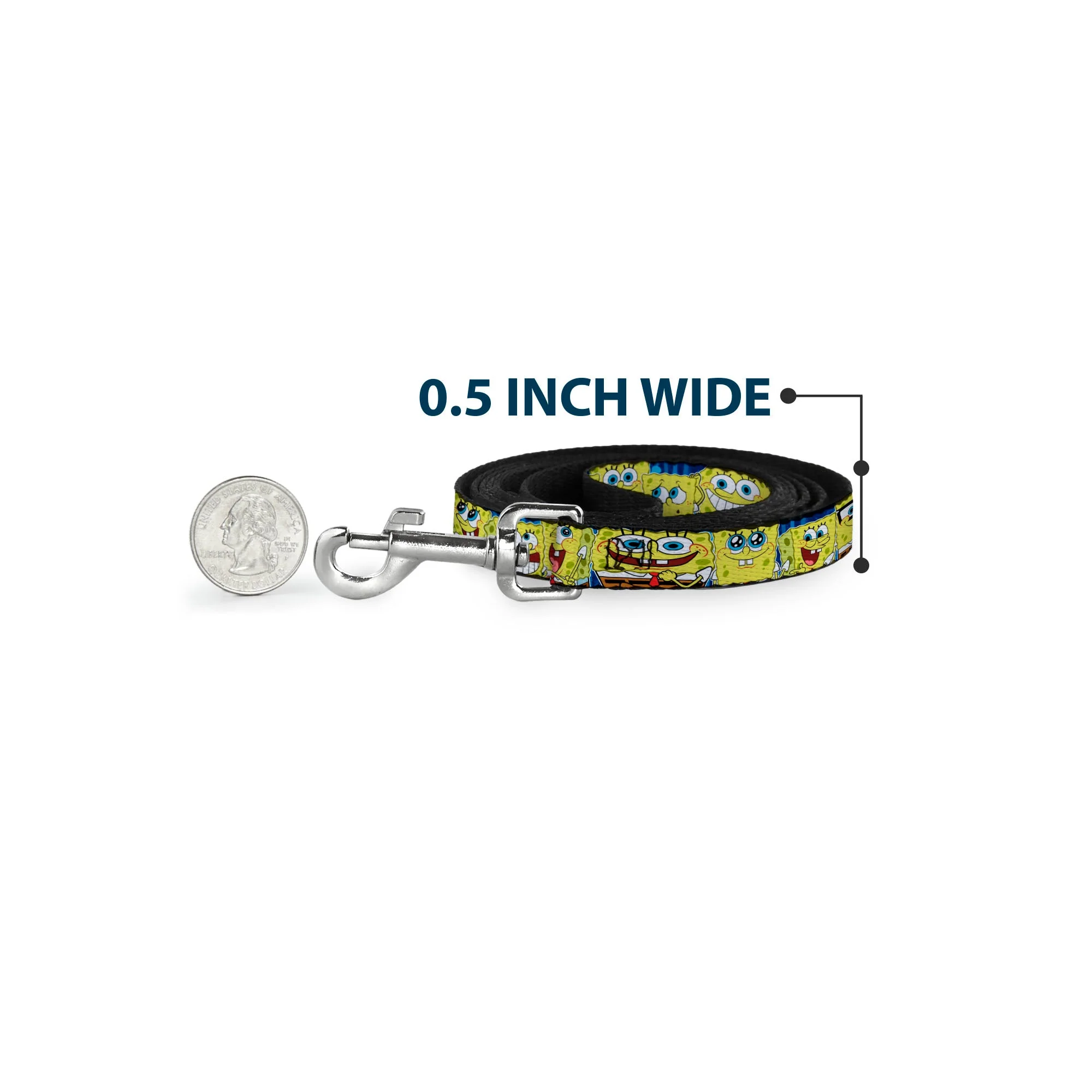 Dog Leash - SpongeBob Expressions Stripe Blue - Image 4