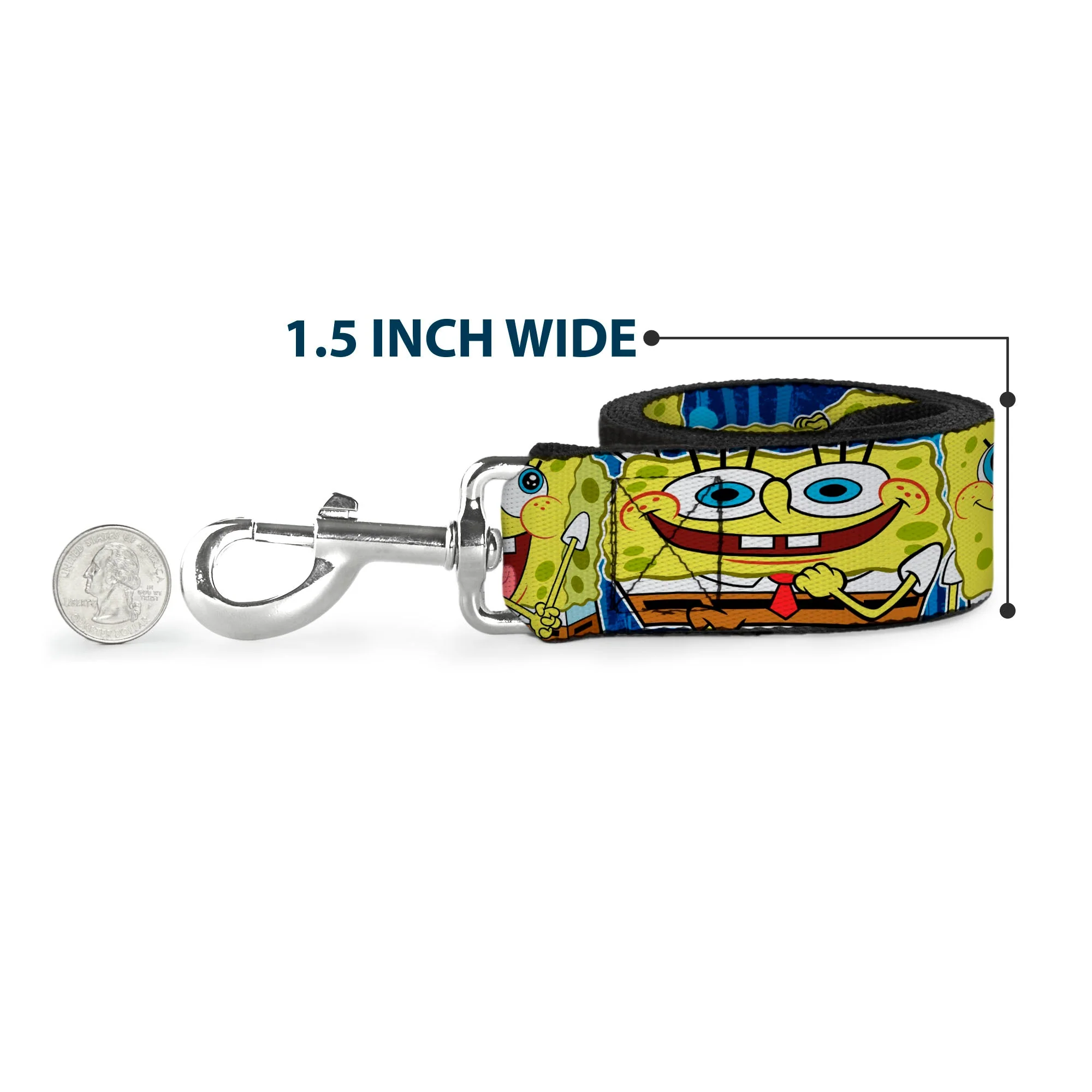 Dog Leash - SpongeBob Expressions Stripe Blue - Image 6