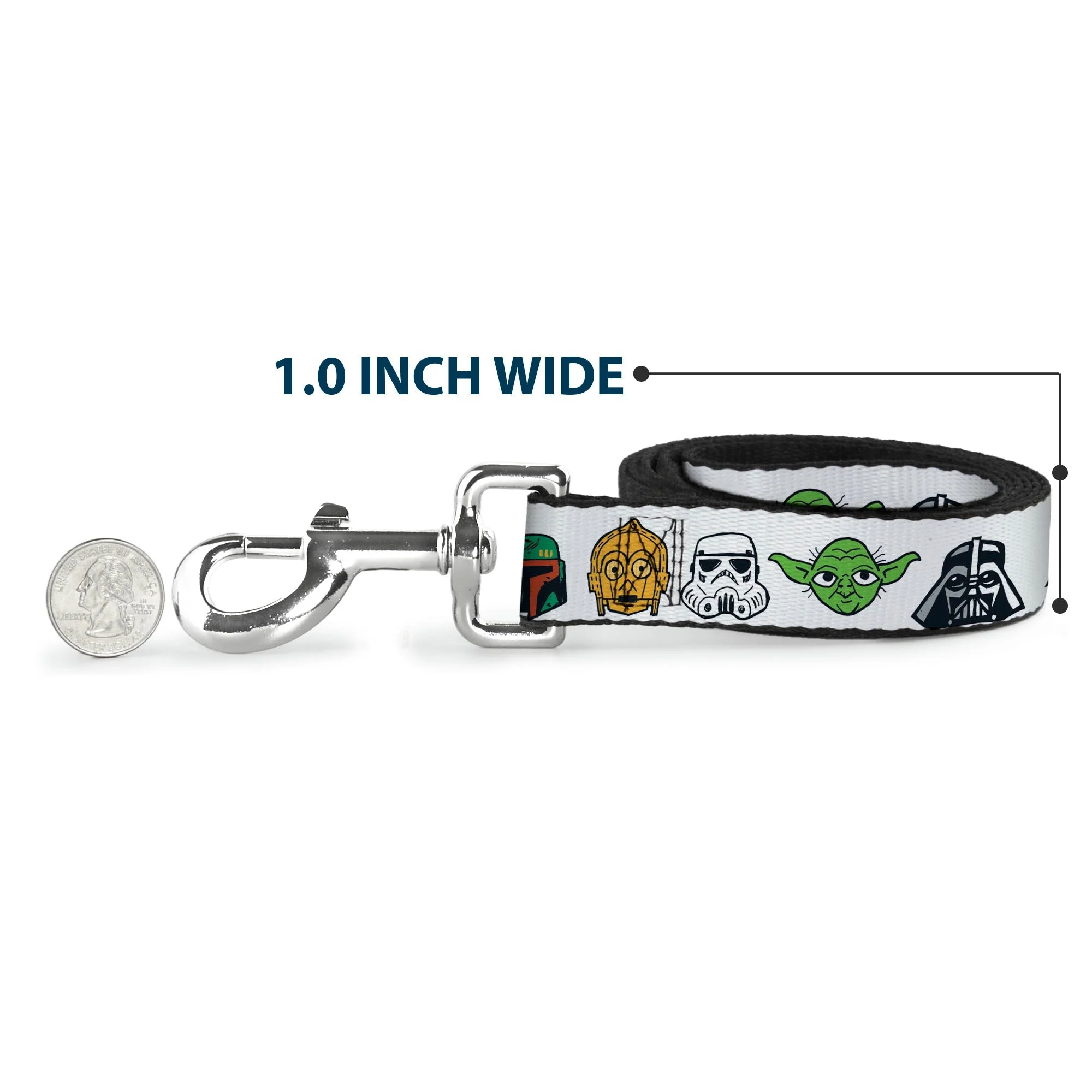 Dog Leash - Star Wars 6-Character Faces White - Image 5