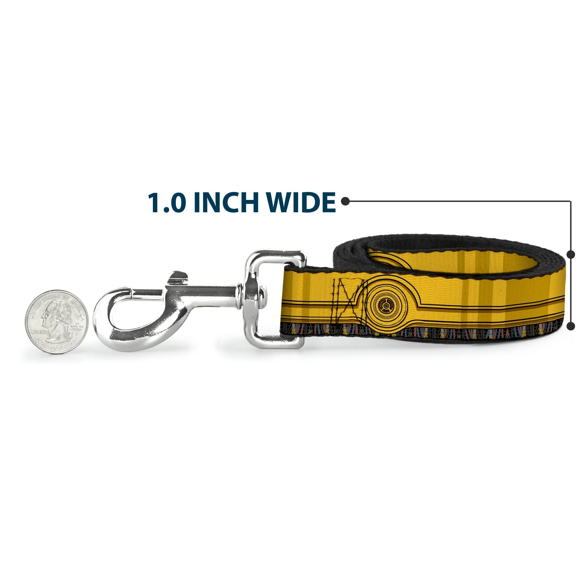 Dog Leash - Star Wars C3-PO Wires Bounding2 Yellows/Black/Multi Color - Image 5