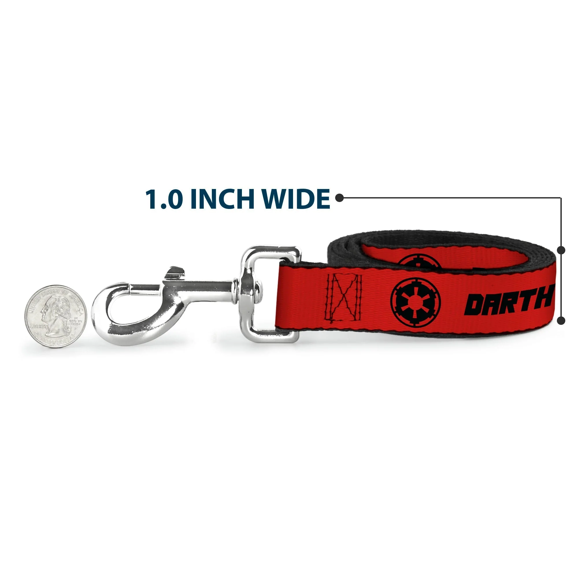 Dog Leash - Star Wars DARTH VADER Text and Galactic Empire Logo Red/Black - Image 5