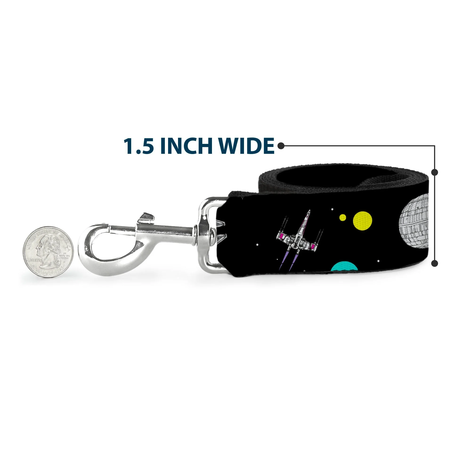 Dog Leash - Star Wars Death Star Millennium Falcon and X-Wing Fighter in Space Black - Image 6