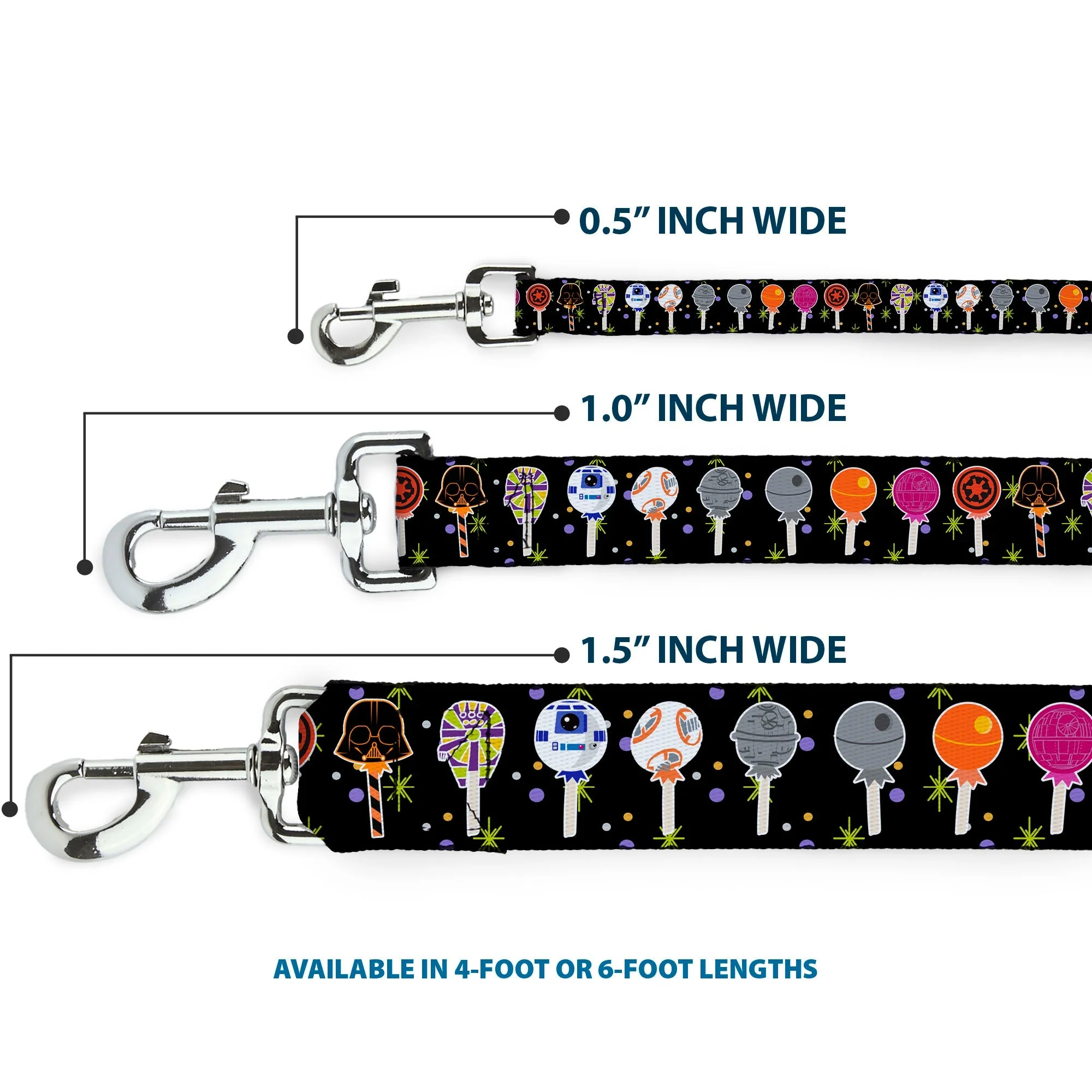 Dog Leash - Star Wars Festive Lollipop Icons Black/Multi Color - Image 3