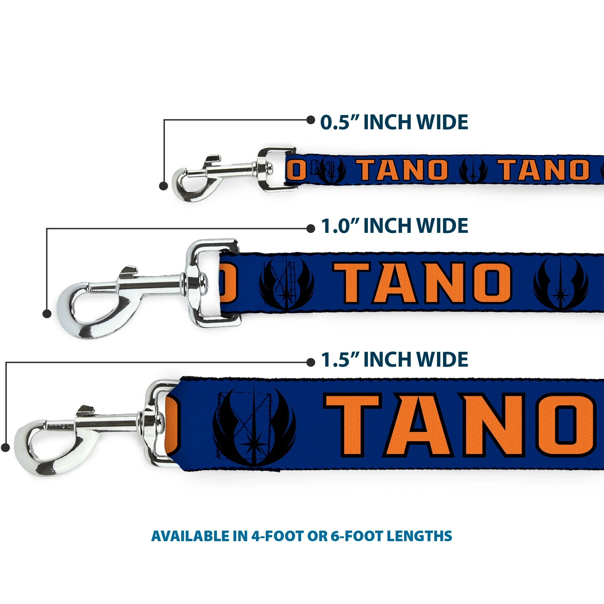 Dog Leash - Star Wars Jedi Order Insignia/TANO Text Blues/Orange - Image 3