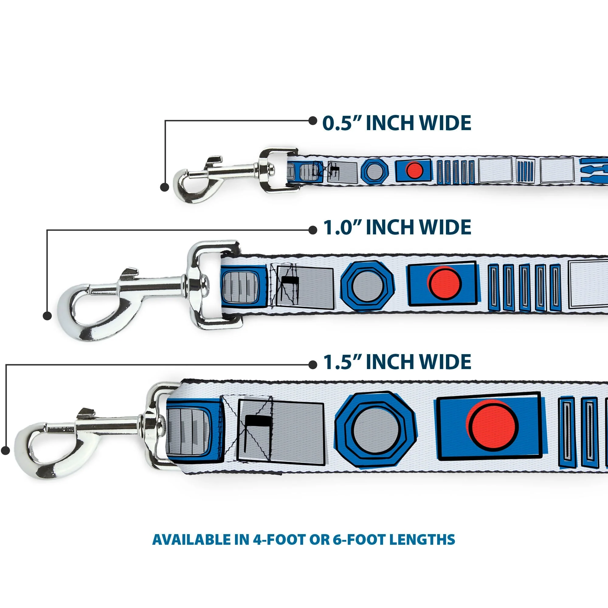 Dog Leash - Star Wars R2-D2 Bounding Parts4 White/Black/Blue/Gray/Red - Image 3