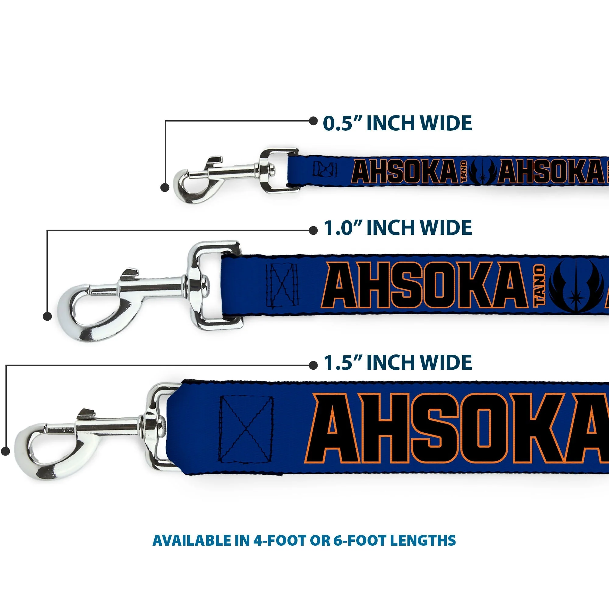 Dog Leash - Star Wars TANO AHSOKA Pose/Jedi Order Insignia Blues/Gray - Image 3