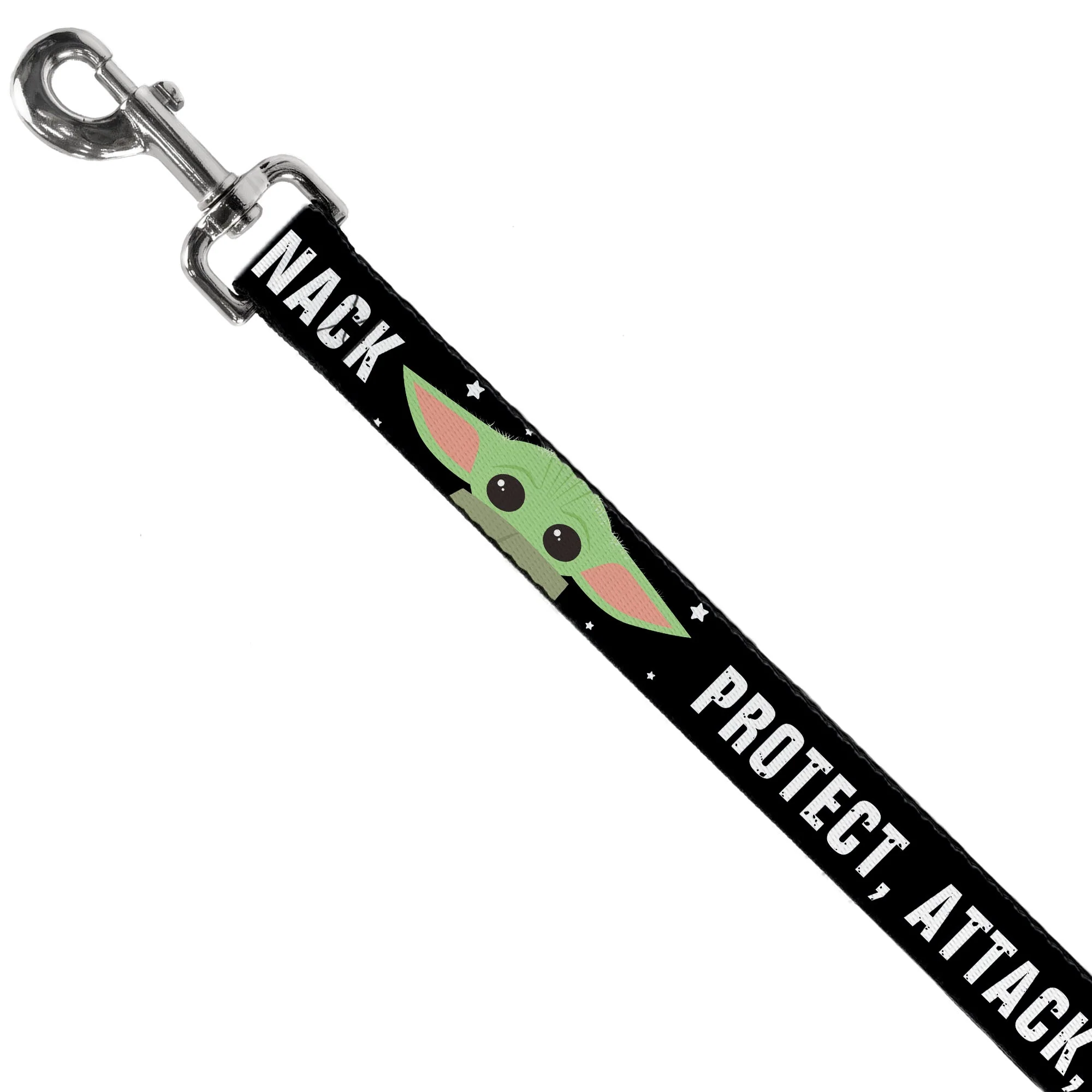 Dog Leash - Star Wars The Child Chibi Face PROTECT ATTACK SNACK Black/White - Image 2