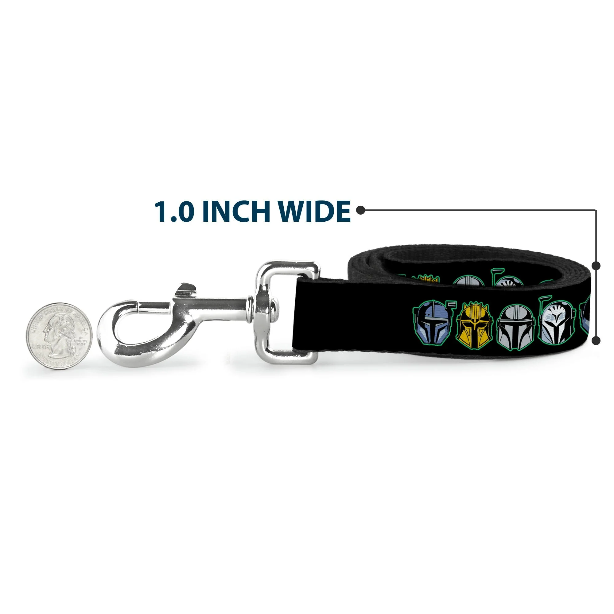 Dog Leash - Star Wars the Mandalorian Helmets Black/Multi Color - Image 5