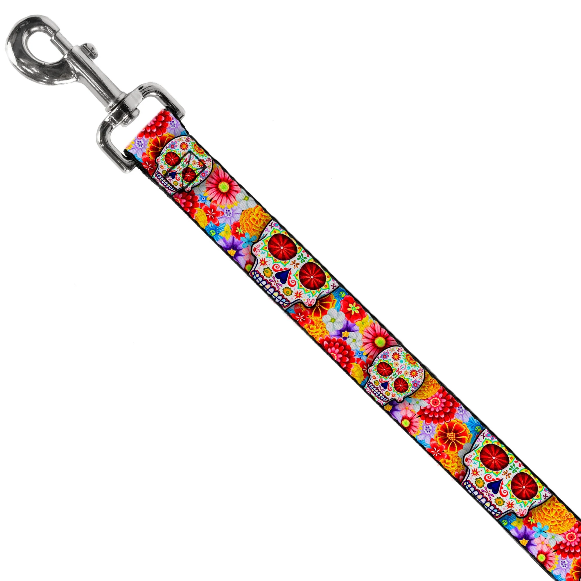 Dog Leash - Sugar Skull Starburst White/Multi Color - Image 2