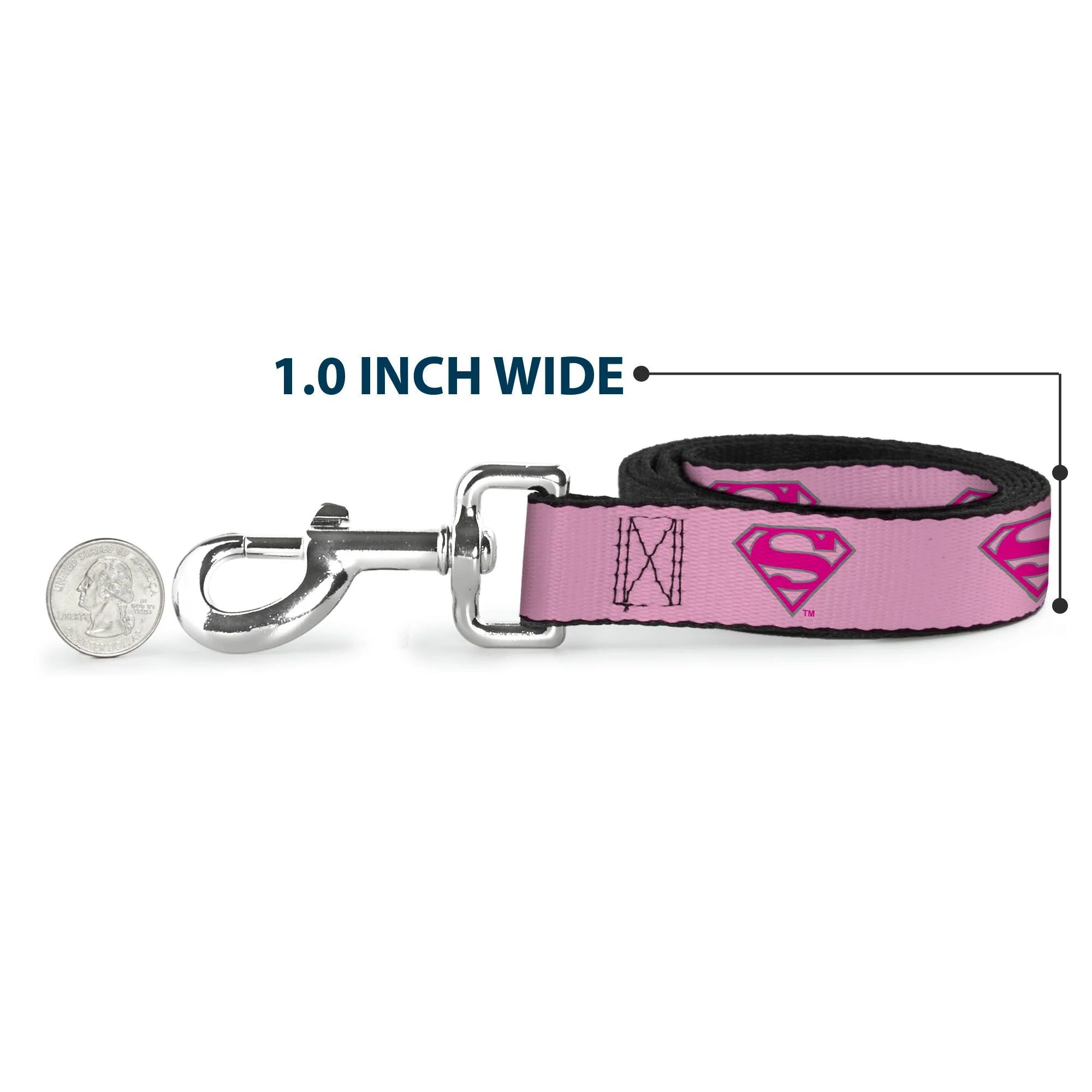 Dog Leash - Superman Shield Pink - Image 5